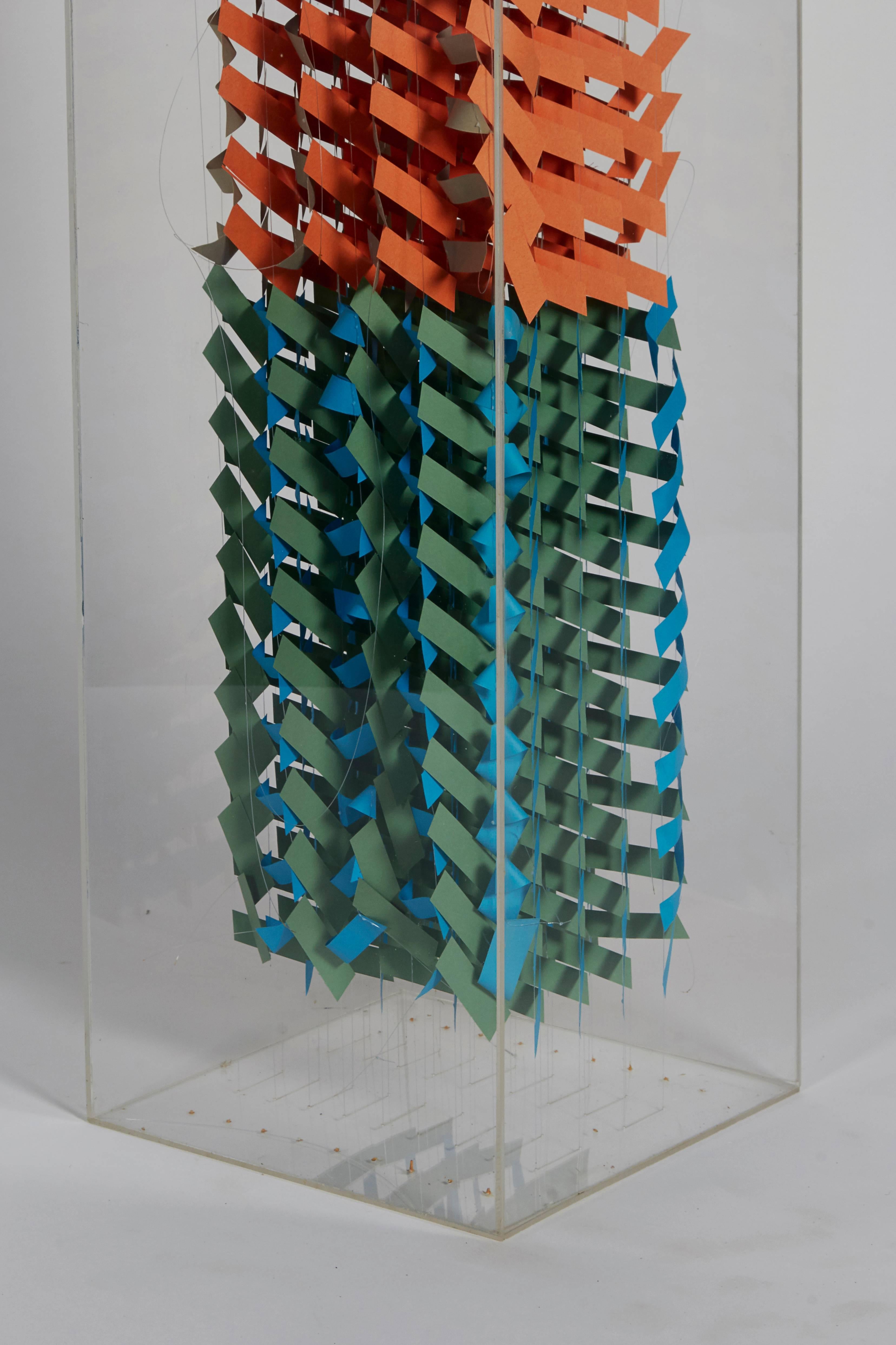 Wood and Paper Sculpture in Acrylic Box by Irving Harper, USA 2