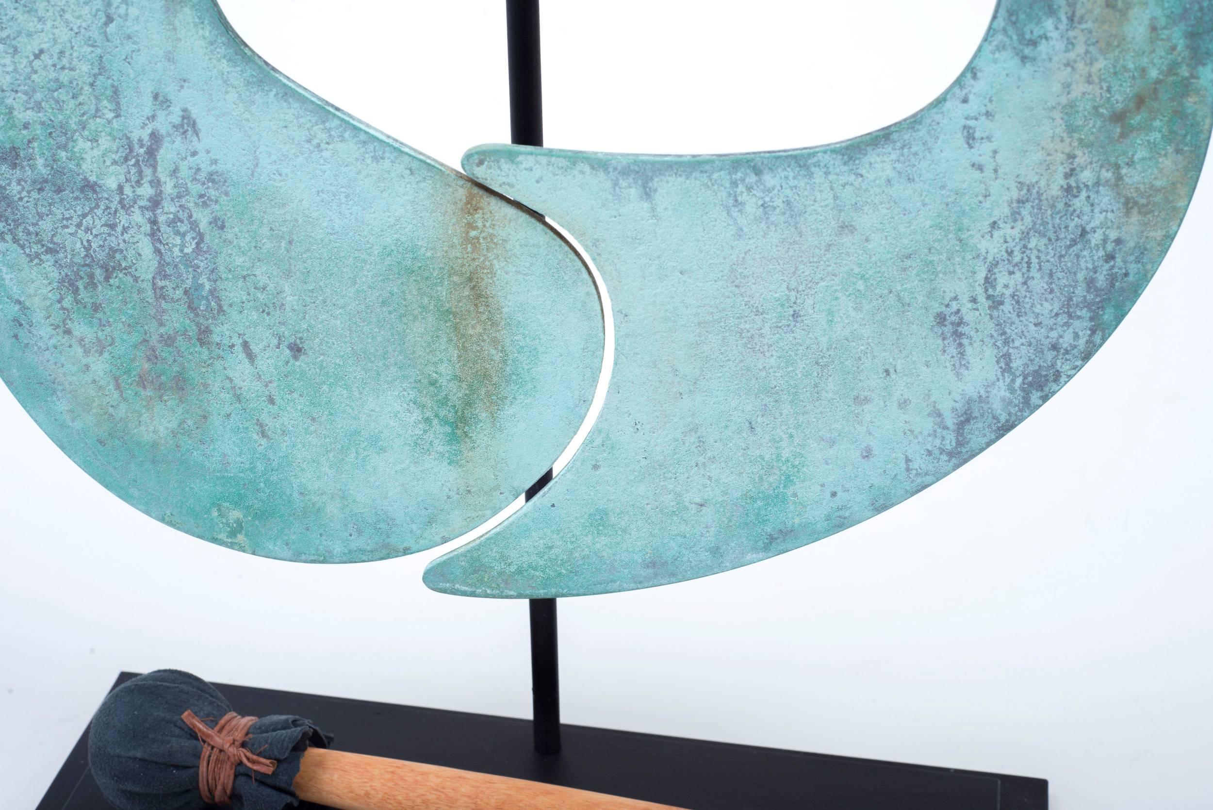 Harry Bertoia Patinated Bronze Gong In Good Condition In New York, NY
