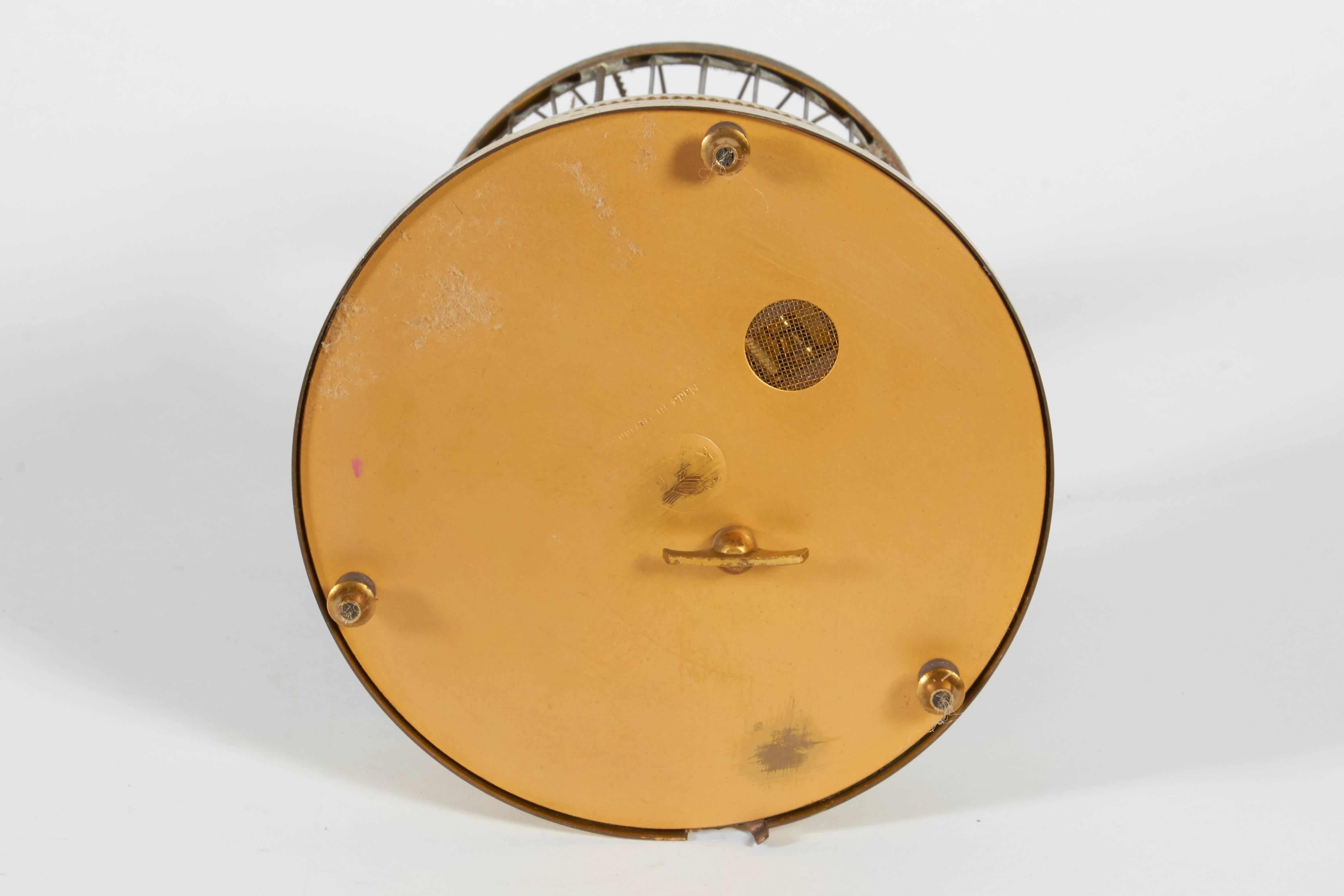 Mid-20th Century Karl Griesbaum German Brass Singing Bird Cage Music Box, Marked Kg Ken-D