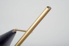 Mid-Century Articulating Brass Multi Shade Floor Lamp, Italy, 1950s