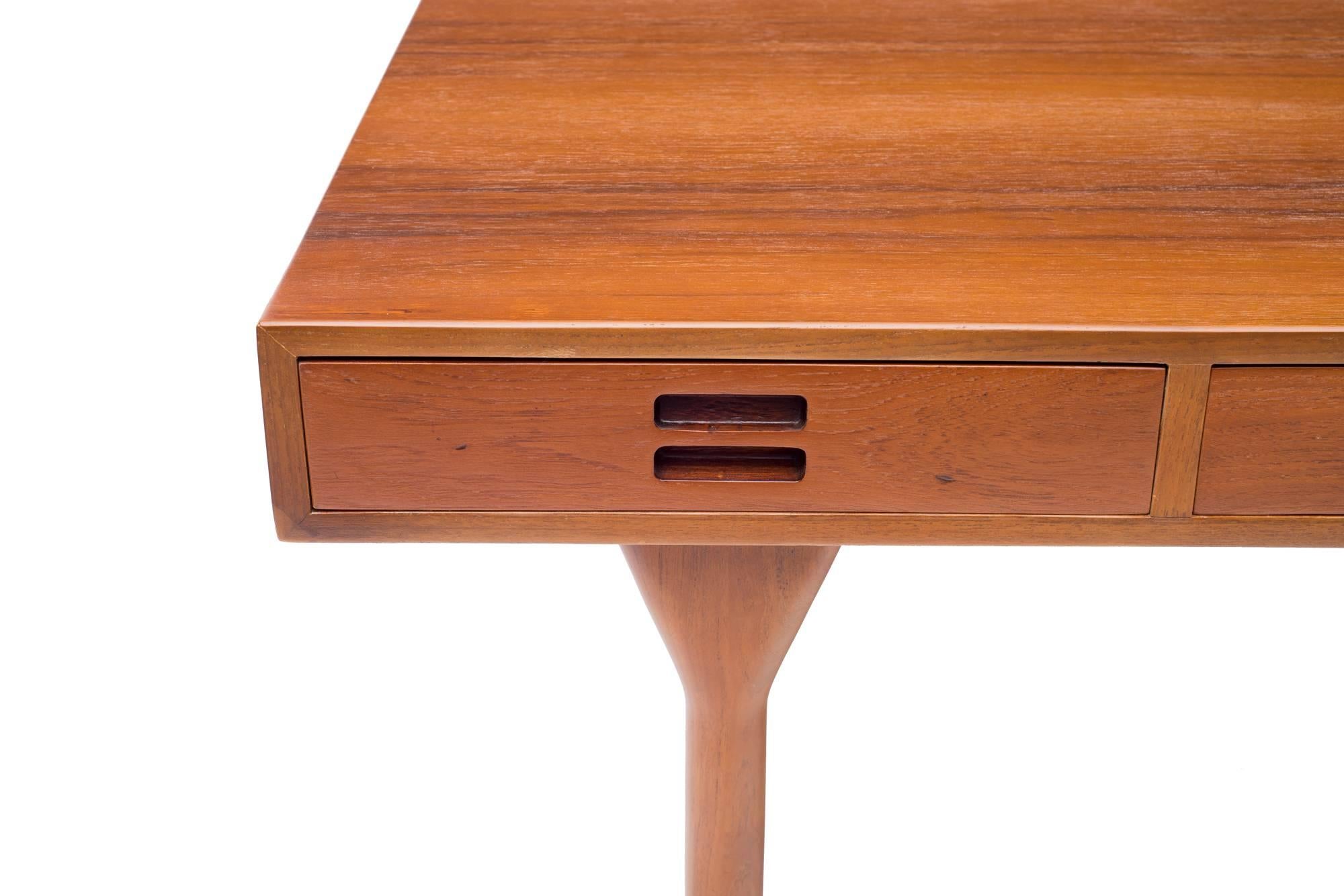 Scandinavian Modern Nanna Ditzel & Jorgen Ditzel Teak Desk with Four Drawers, Denmark, 1952