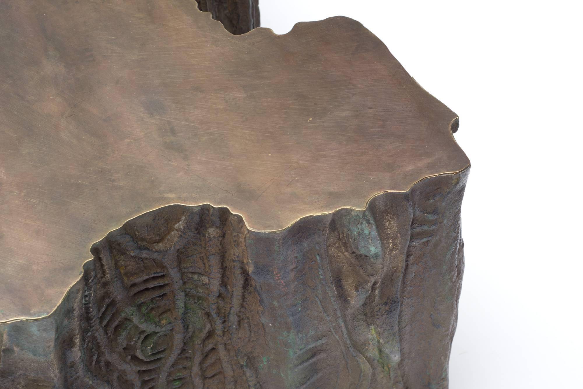 Bronzed Philip and Kelvin Laverne Custom Bronze Sculpted Relief Coffee Table, USA 1969