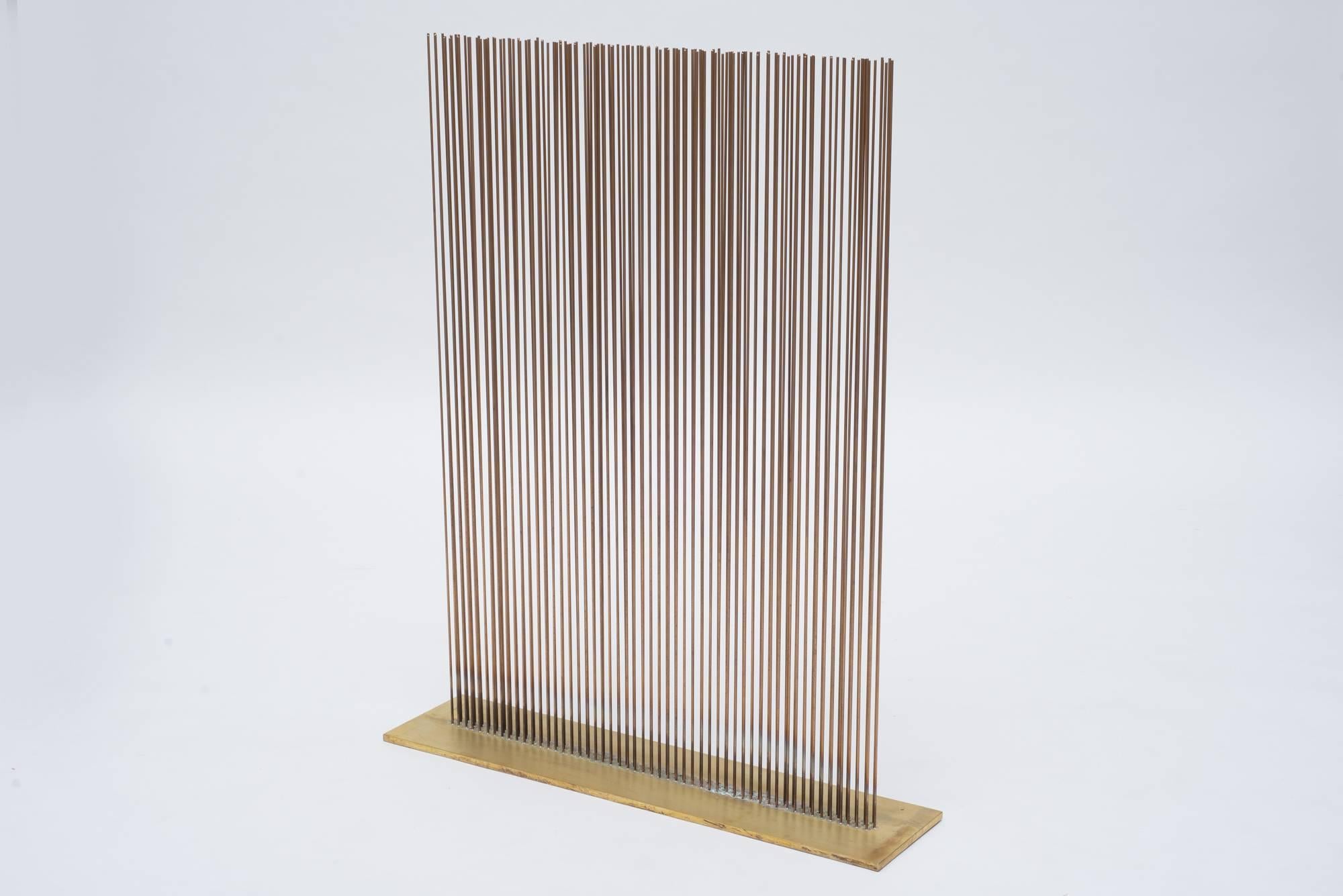 A great form this sonambient sculpture by Val Bertoia possesses the finest qualities of sound and movement the sculptures are known for. The length of each rod allows for maximum sway, the entire piece displaying a lovely wave motion when stroked,
