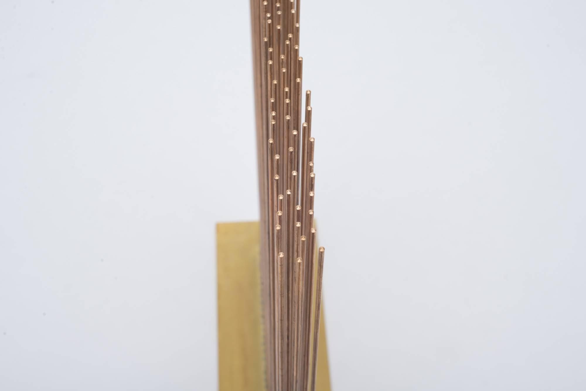Val Bertoia Linear Three Row Copper and Brass Sonambient Sculpture, USA In Excellent Condition In New York, NY