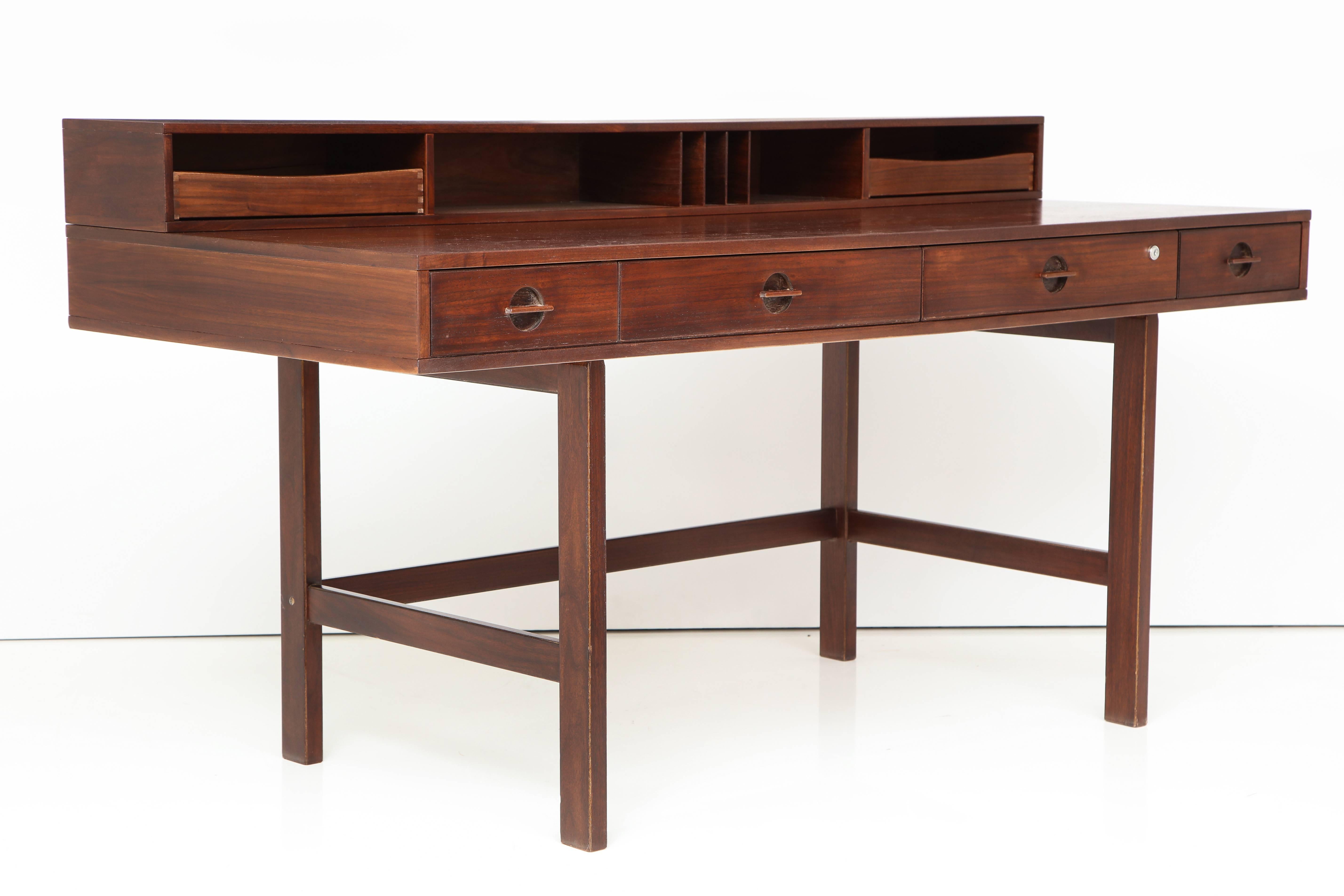 Scandinavian Modern Jens Quistgaard Teak Flip Top Desk for Peter Løvig Nielsen, Denmark, 1970s