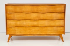 Pair of Edmond Spence Wave Front Chests, Sweden, 1950s