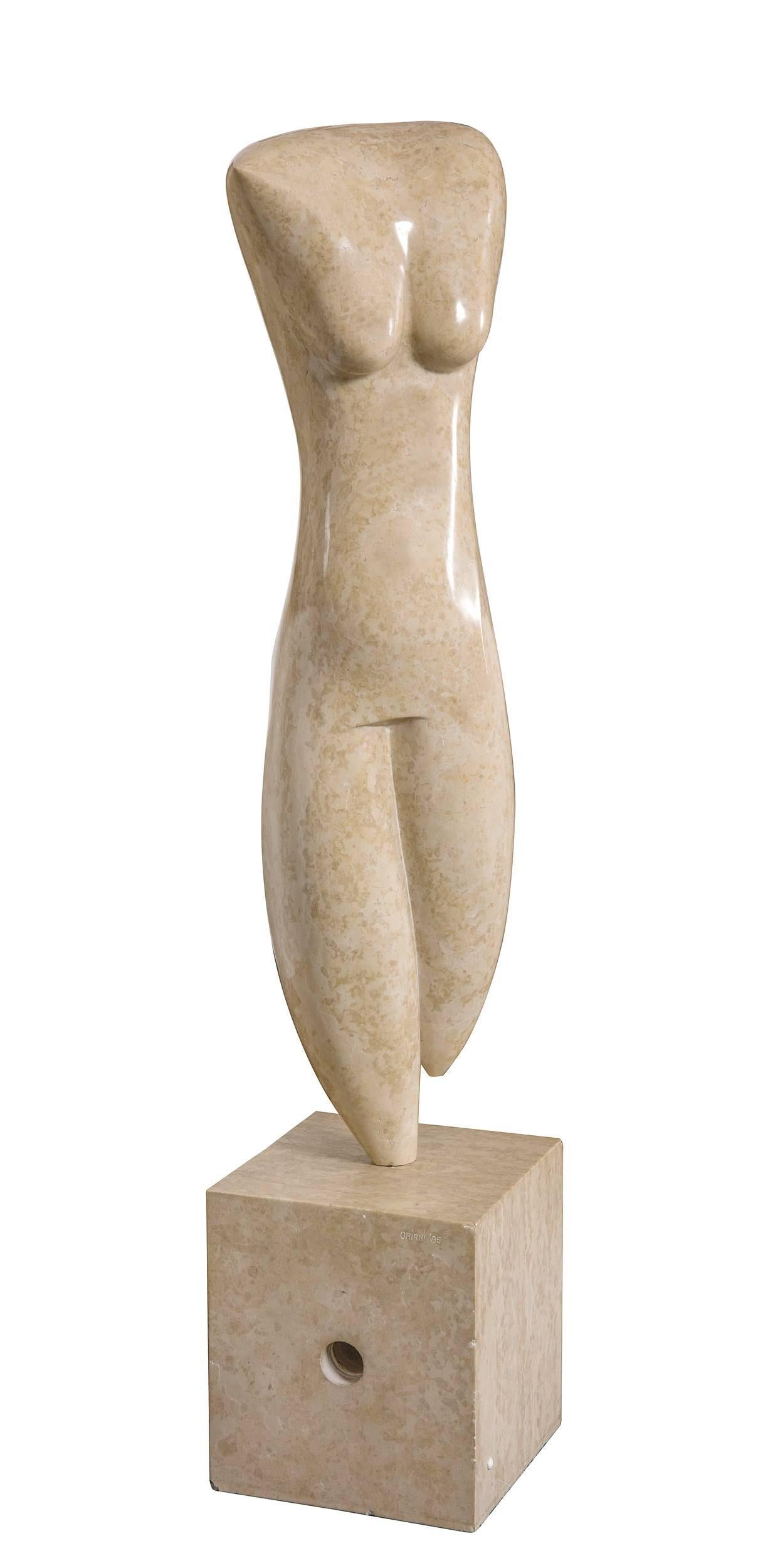 Marble Abstract Figural Sculpture by Oriani, Italy 1985 In Good Condition For Sale In New York, NY