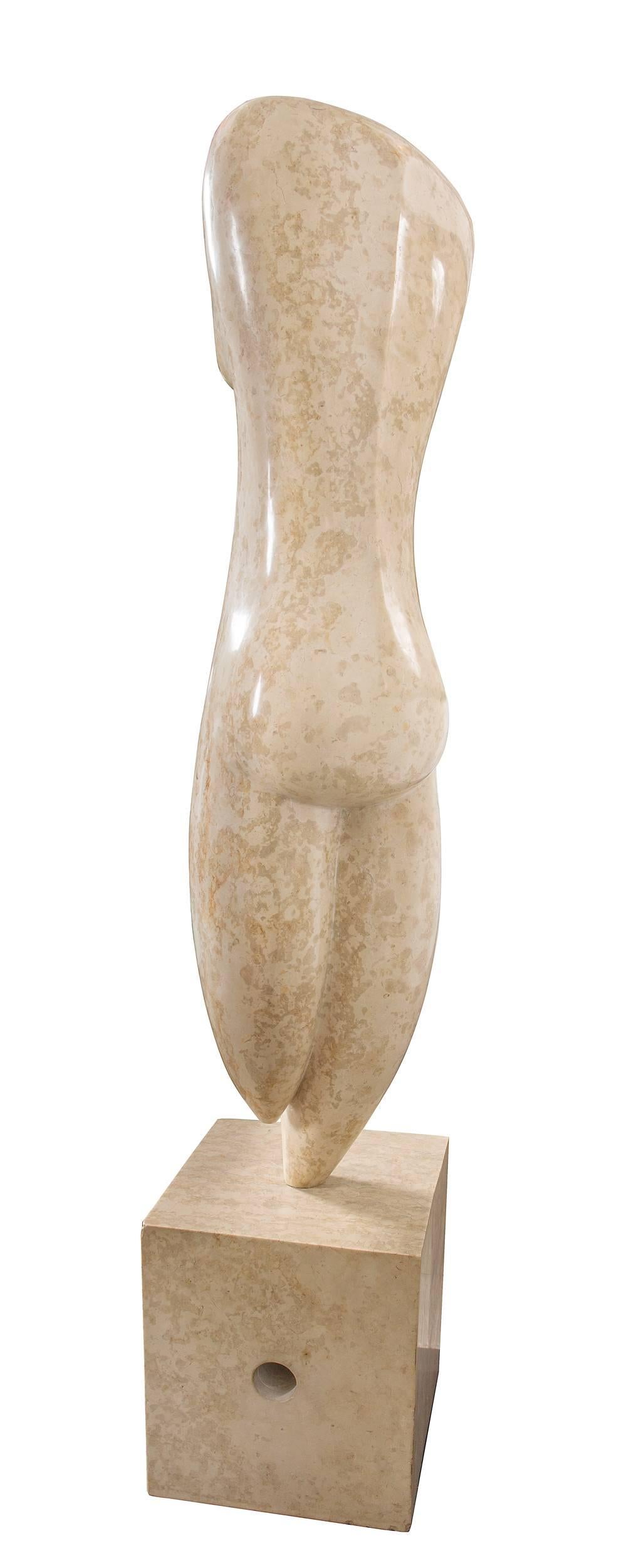 Early 20th Century Marble Abstract Figural Sculpture by Oriani, Italy 1985 For Sale