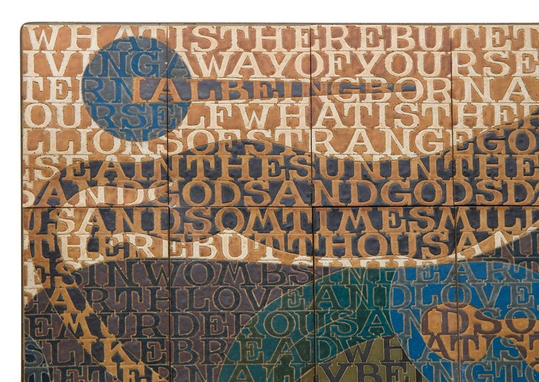 Bo Kristiansen Stoneware Tile Wall Relief, Denmark, 1980s For Sale at