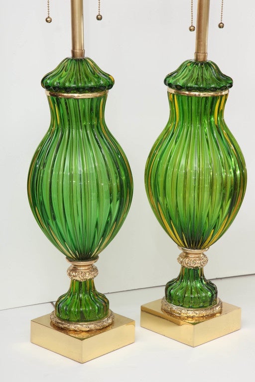 Table Lamps, Murano, Pair In Excellent Condition In New York, NY