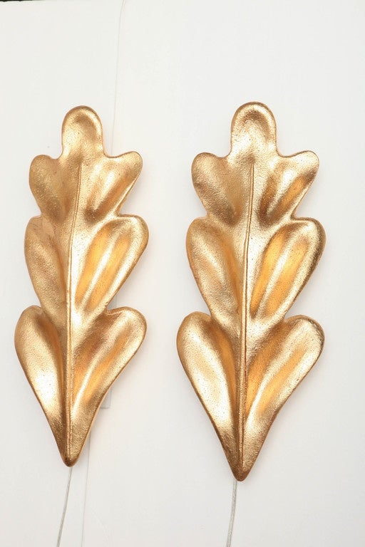 American Pair of Gold Leaf Sconces