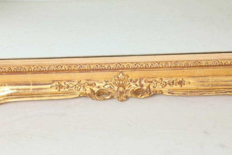 Victorian Mirror, Decorative Large Mirror, Wood Frame Gold Leaf, Antique Large Wall Mirror For Sale
