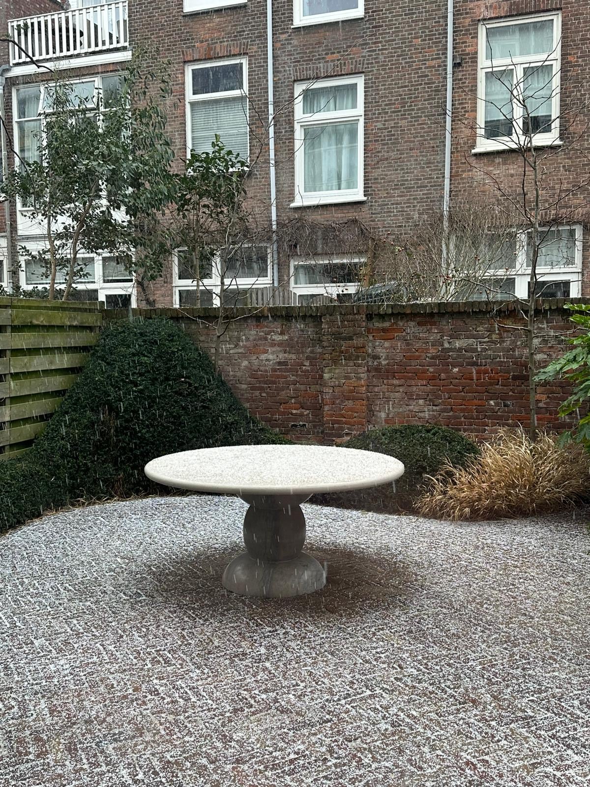 outdoor marble table