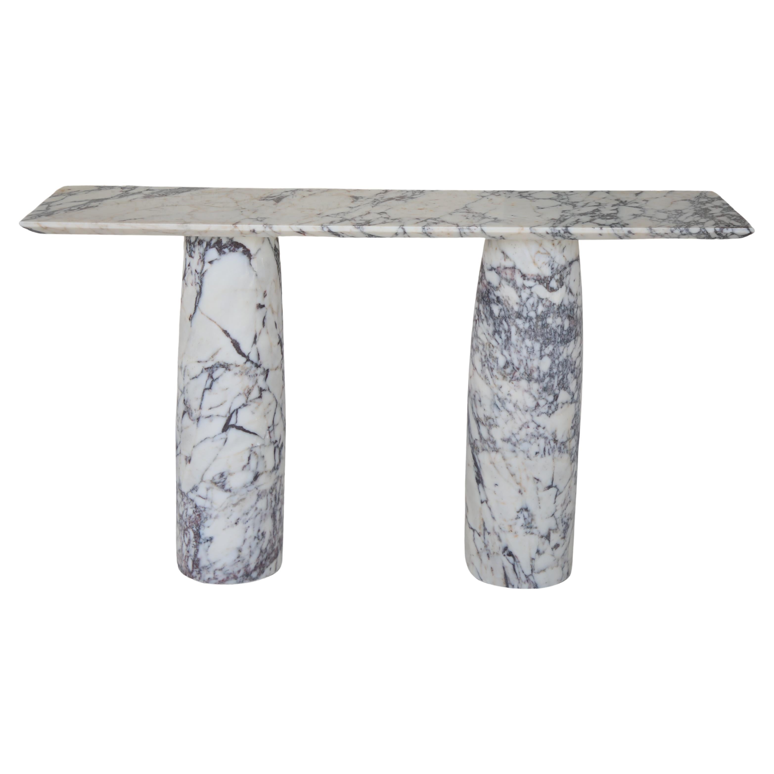 Viola Veined Violet Marble Console Table inspired by Mangiarotti / Bellini