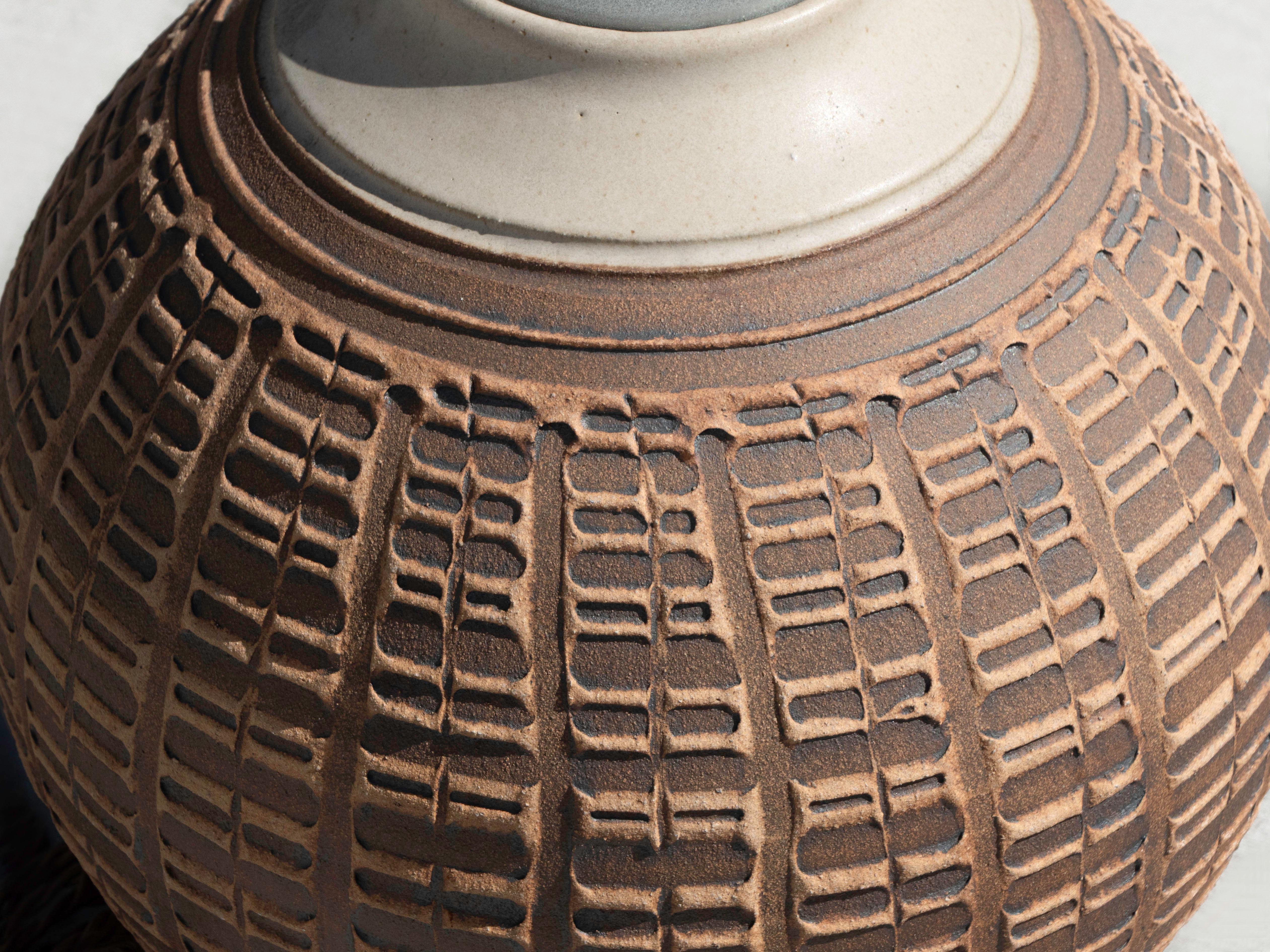 Bob Kinzie Stoneware Table Lamp for Affiliated Craftsmen, California 1960's For Sale 1