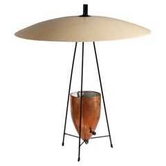 Wrought Iron Tripod Table Lamp in Style of Marion Geller, 1950's