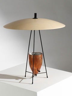 Wrought Iron Tripod Table Lamp in Style of Marion Geller, 1950's