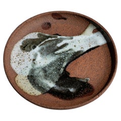 Scandinavian Glazed Stoneware Plate by G.P. Denmark, 1960's