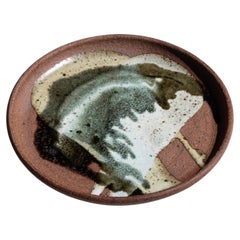 Scandinavian Glazed Stoneware Plate by G.P. Denmark, 1960's