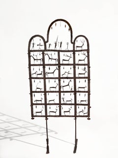 Jean Touret Wrought Iron Candle Screen for Les Artisans de Marolles France 1950s