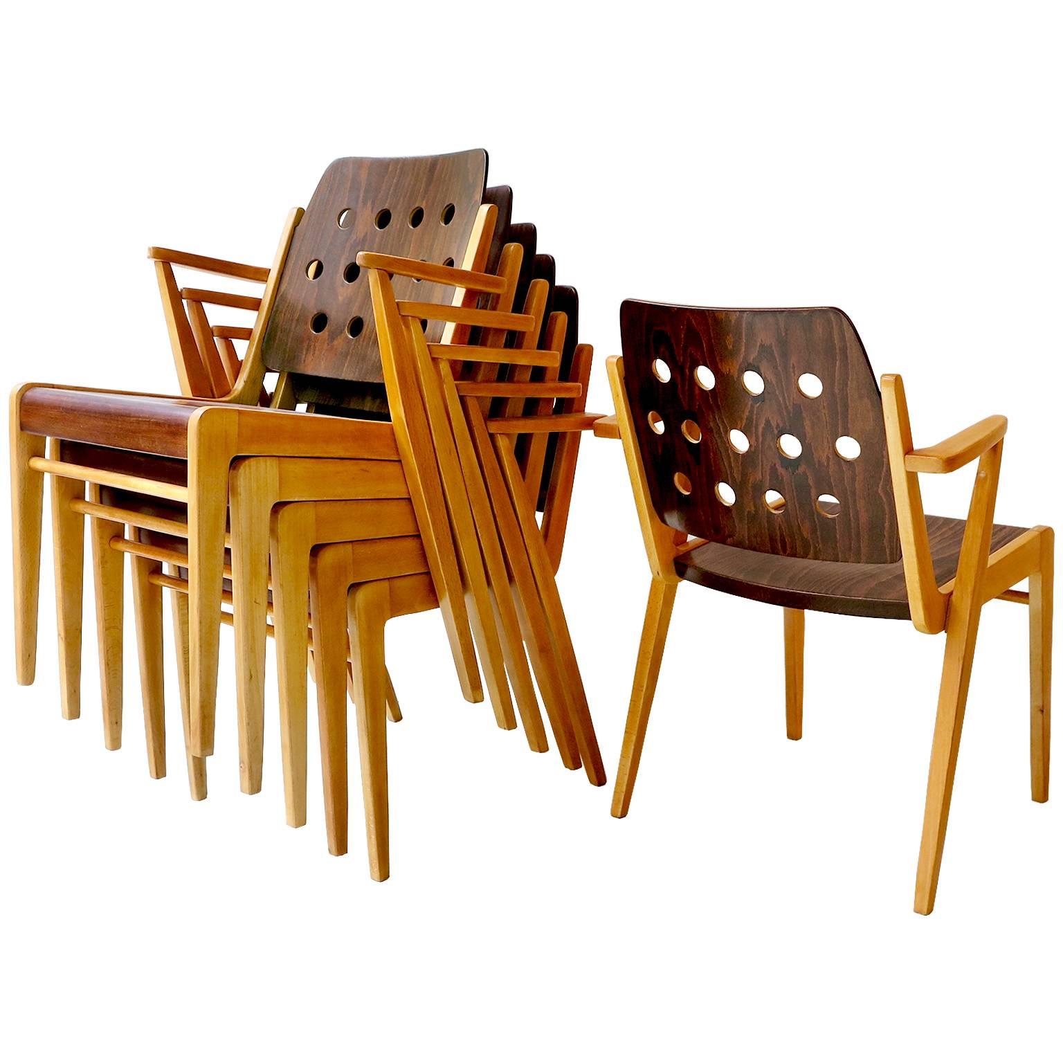 Franz Schuster Ten Stacking Armchairs, Austria