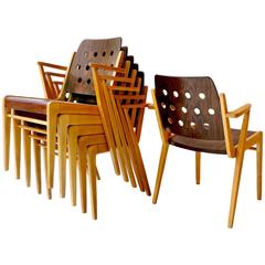 Ten Stacking Armchairs by Franz Schuster, Austria 6