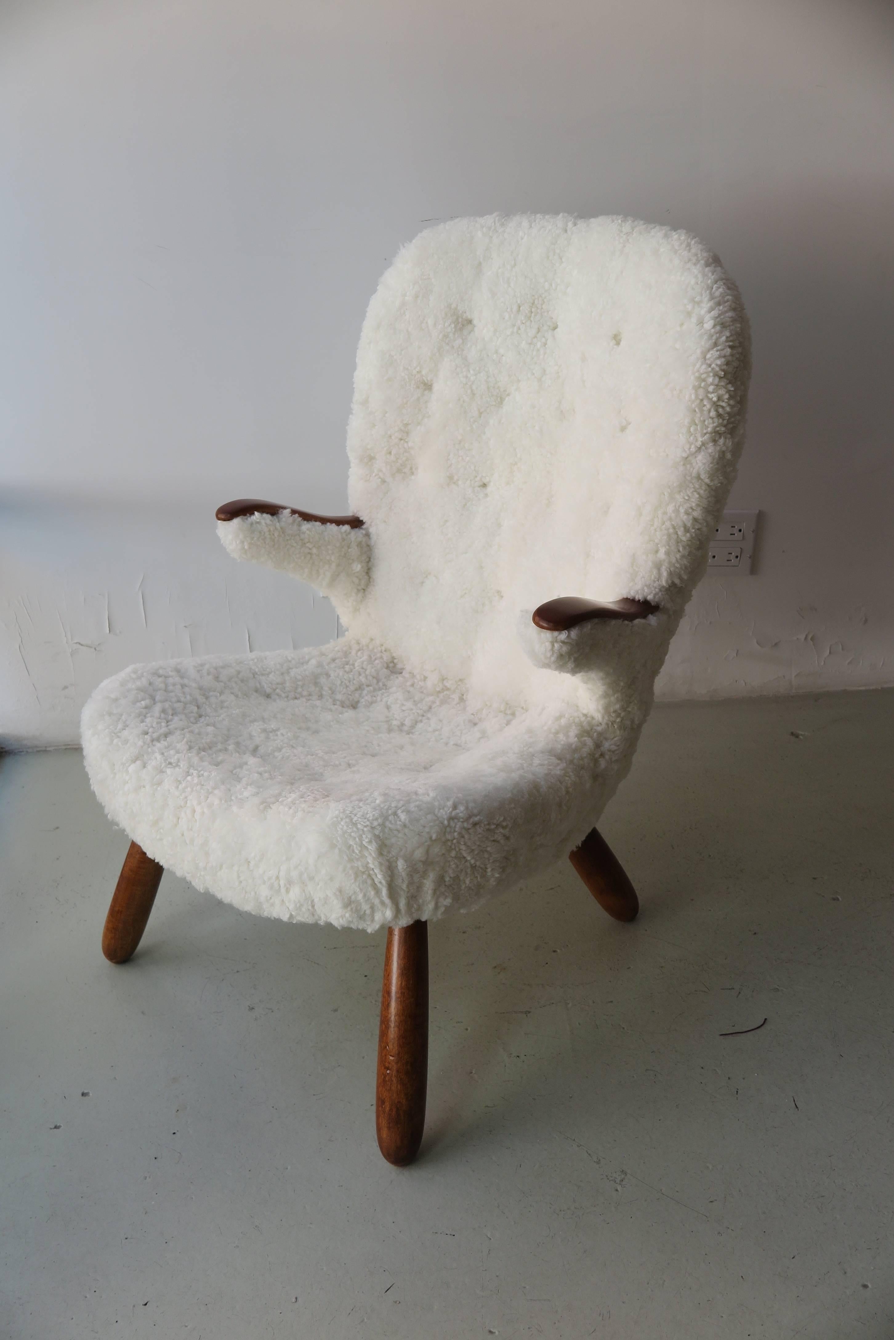 Philip Arctander Sheepskin Armchair In Good Condition In New York, NY