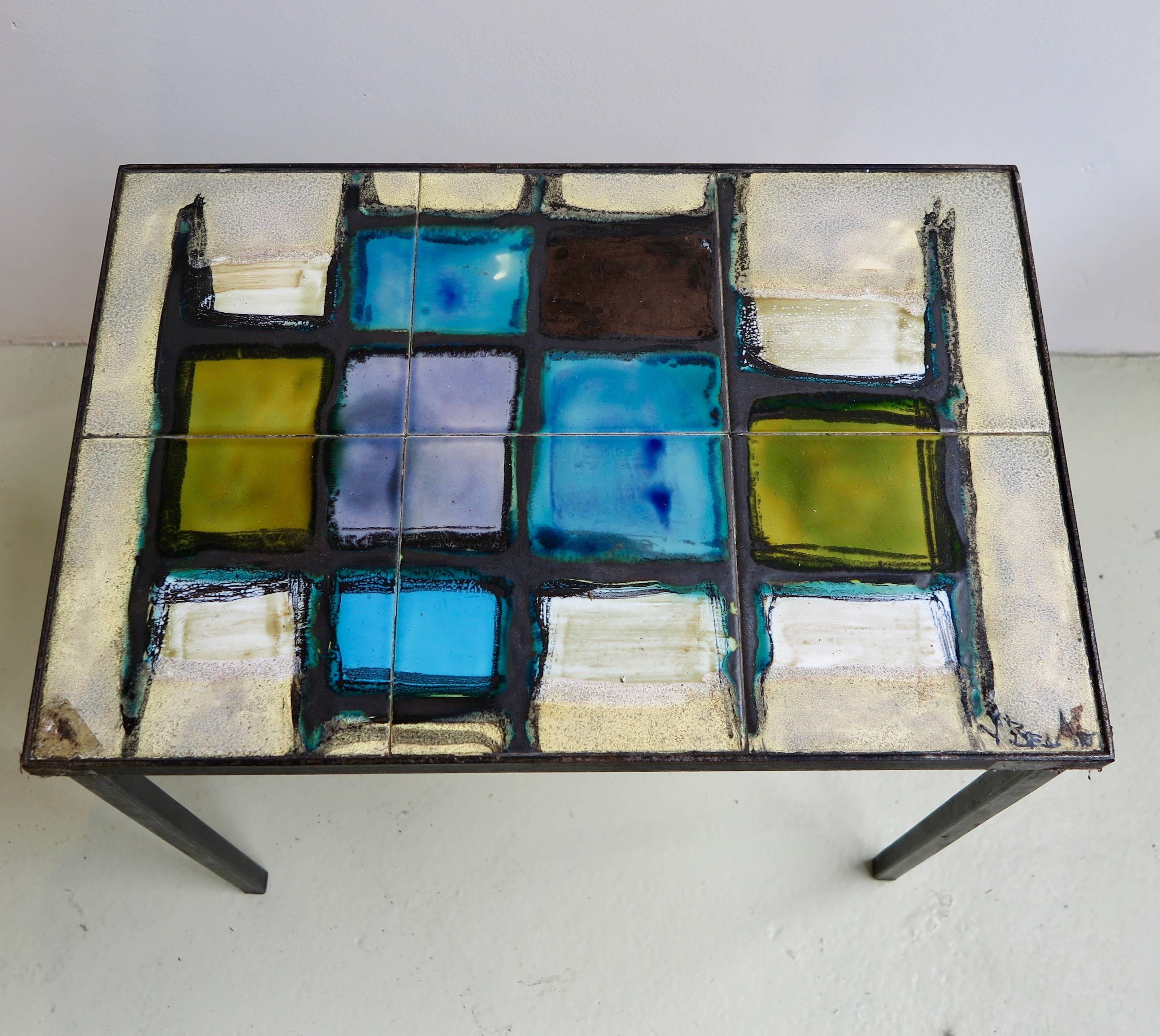 Mid-Century Modern Belarti Nest of Tables in Ceramic For Sale
