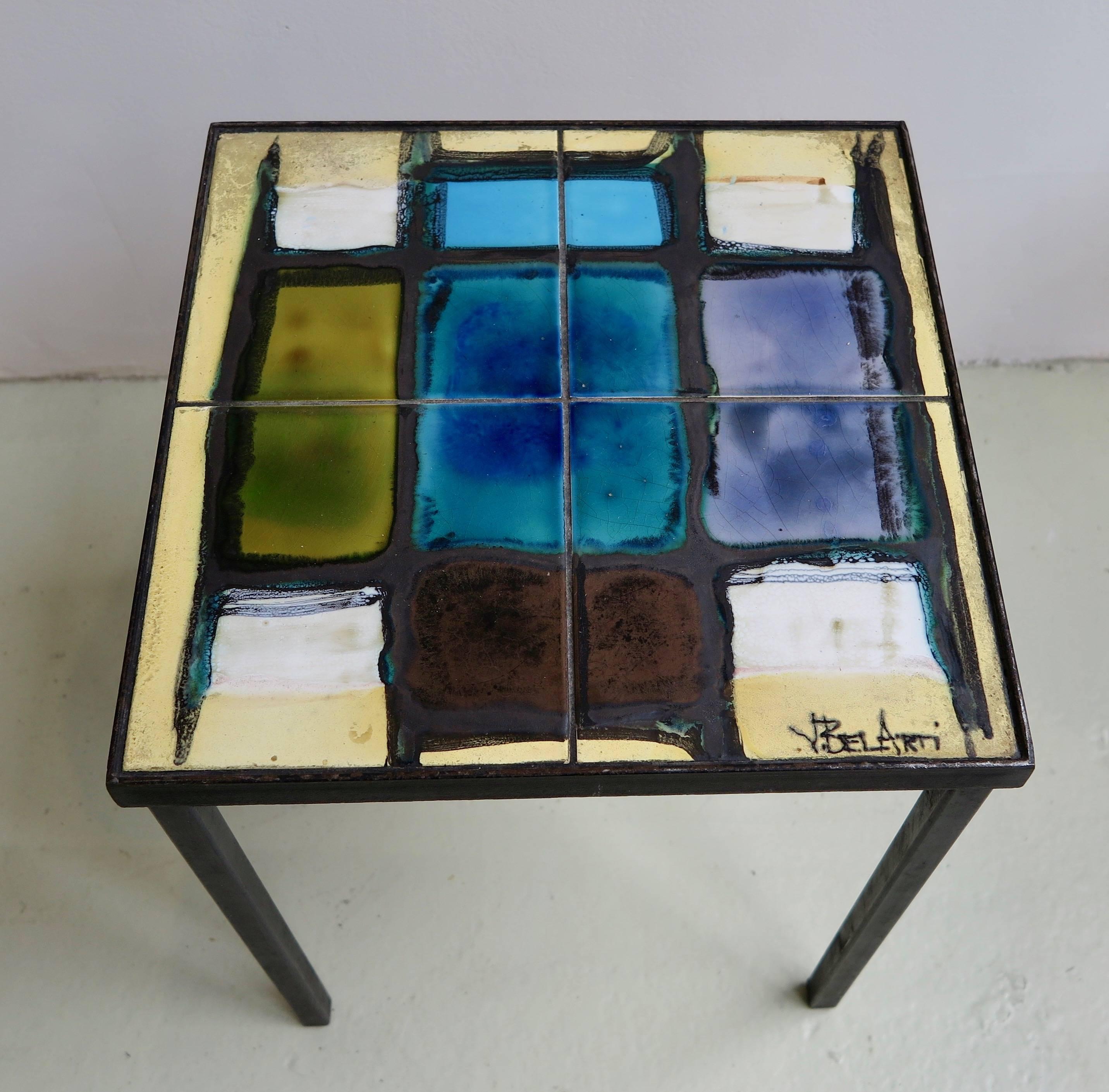 Painted Belarti Nest of Tables in Ceramic For Sale