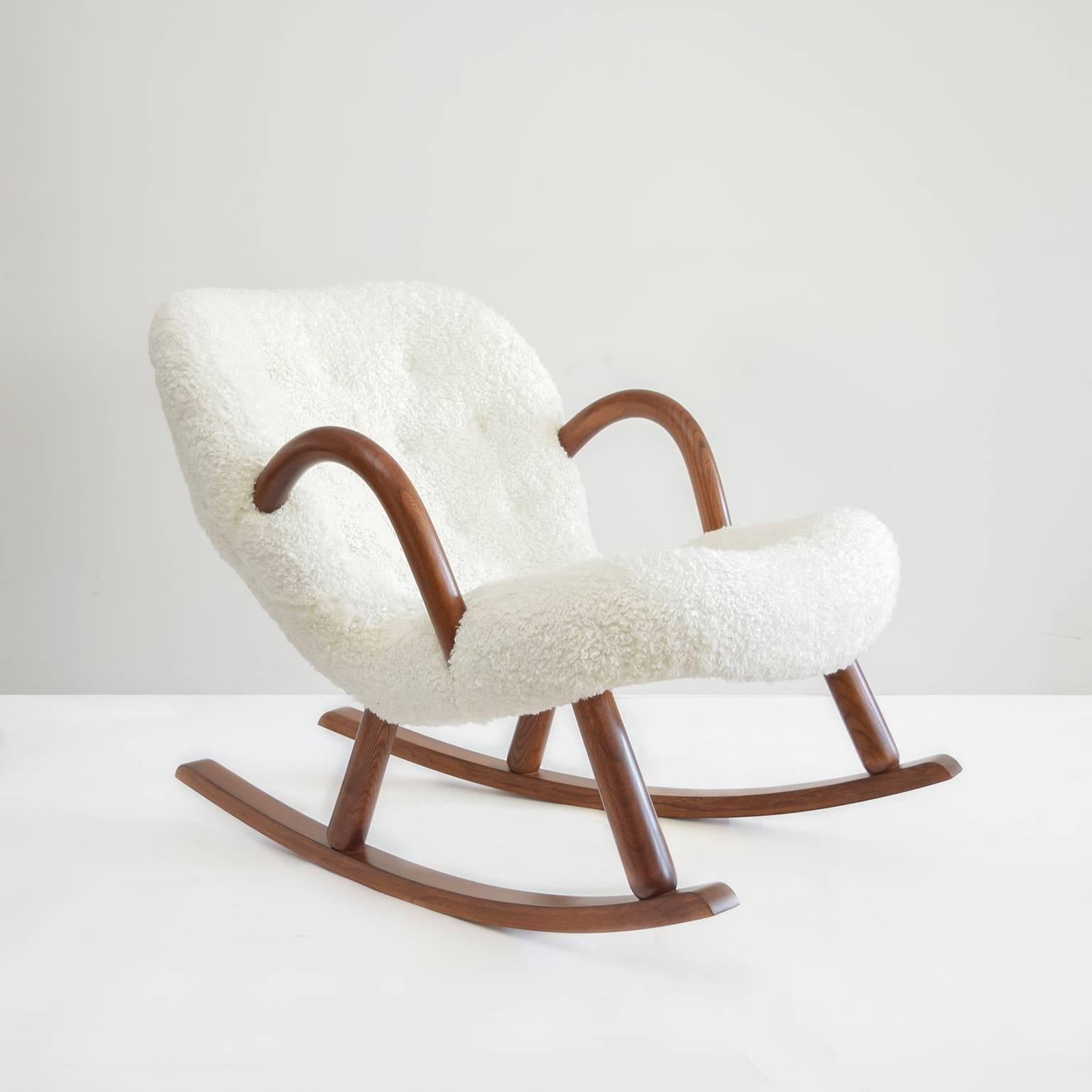 Scandinavian Modern Phillip Arctander Clam Shell Rocker Chair