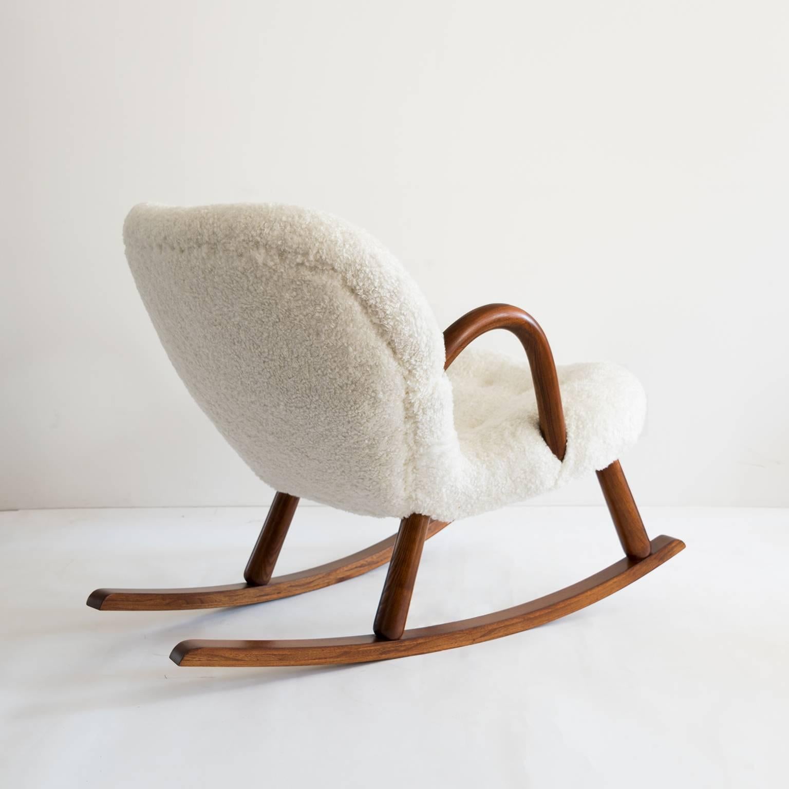 Stained Phillip Arctander Clam Shell Rocker Chair