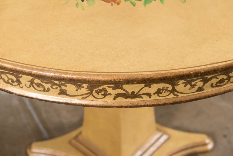 American Gilded and Paint-Decorated Pedestal Table For Sale