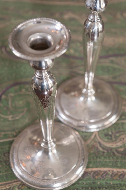 Pair of Early 20th Century Sterling Candlesticks In Excellent Condition In San Francisco, CA