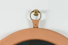 Leather Oval Mirror by Jason Koharik for Collected By