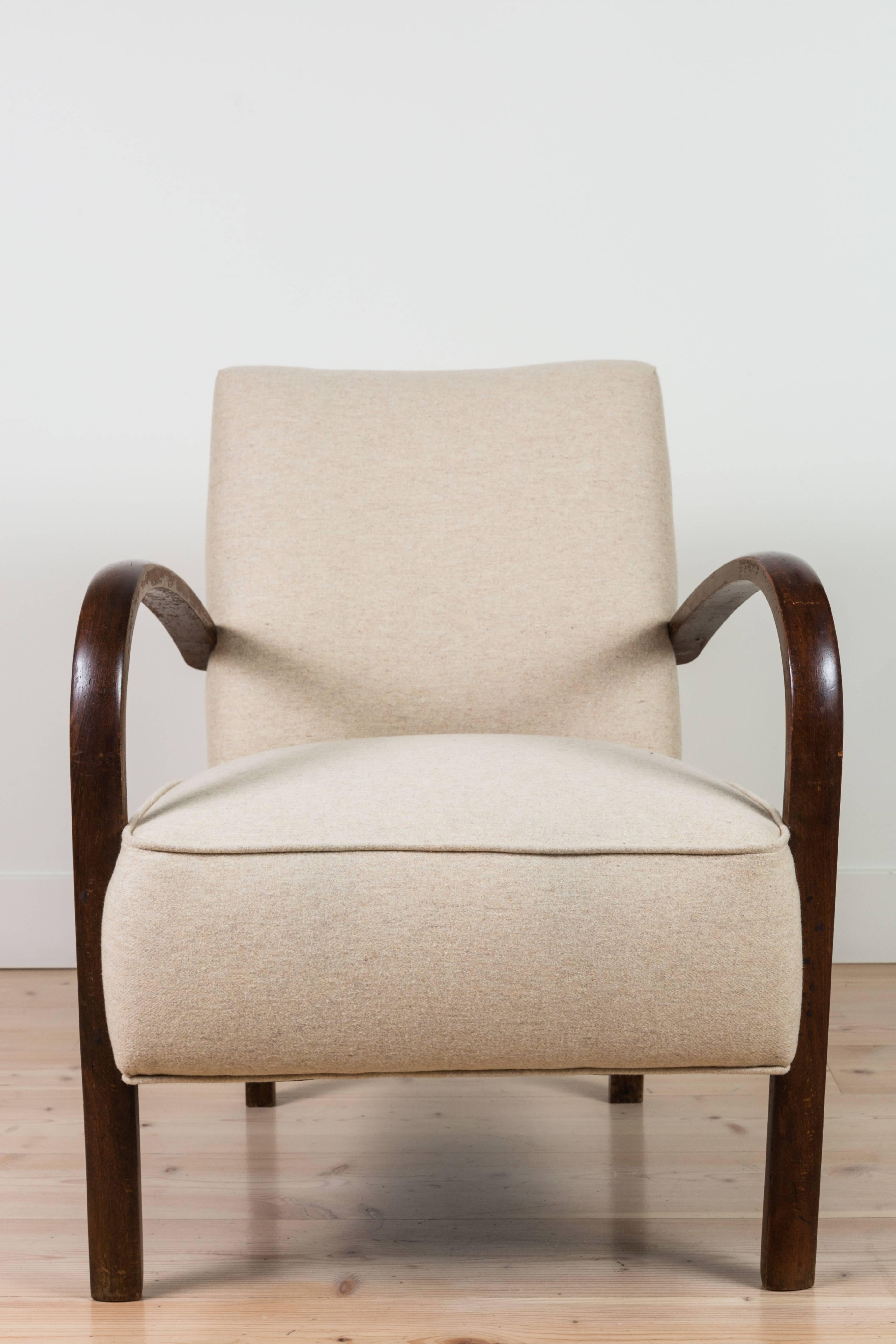 Mid-Century Modern Pair of French, 1940s Club Chairs