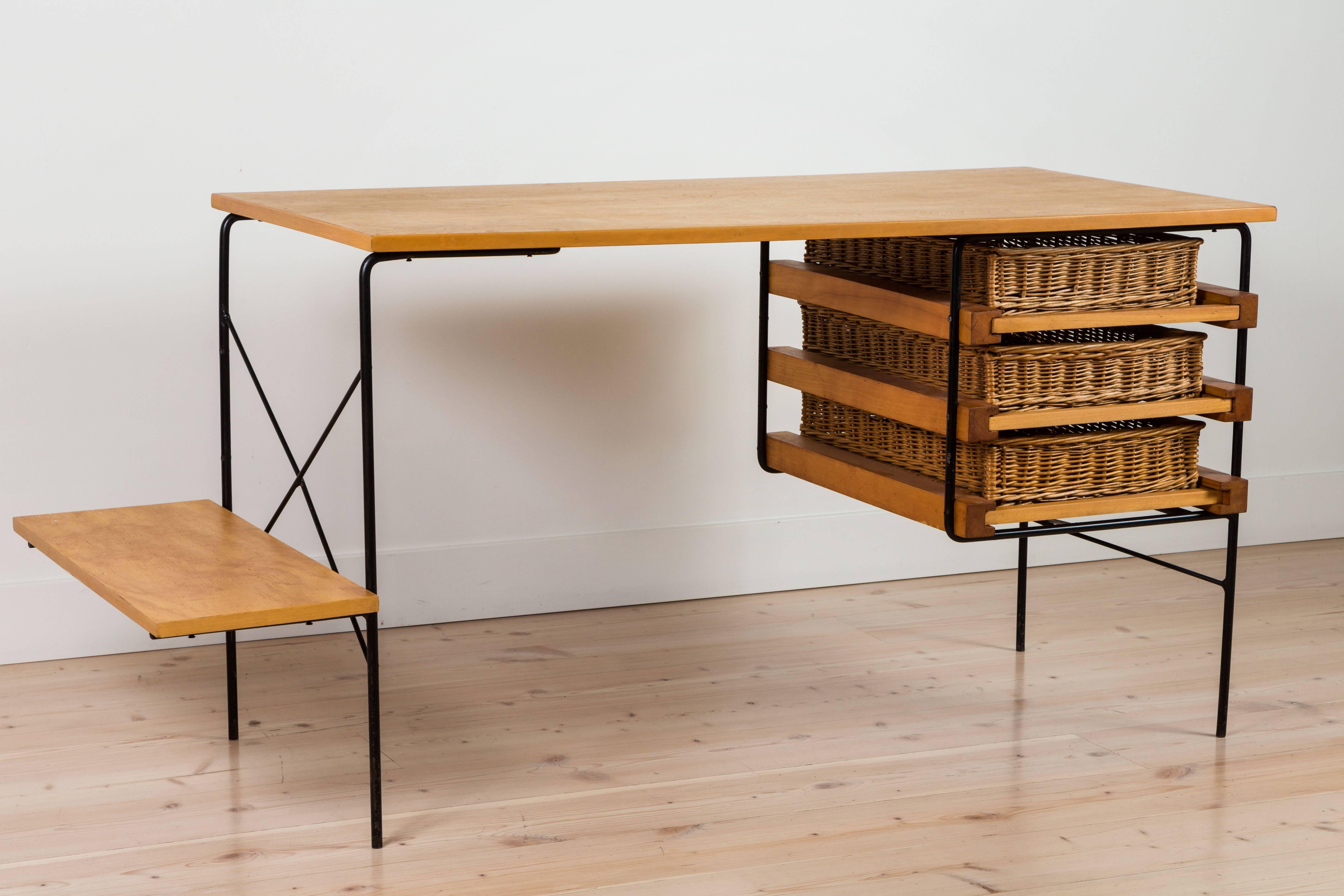 American Iron and Maple Desk by Dorothy Schindele for Modern Color CA