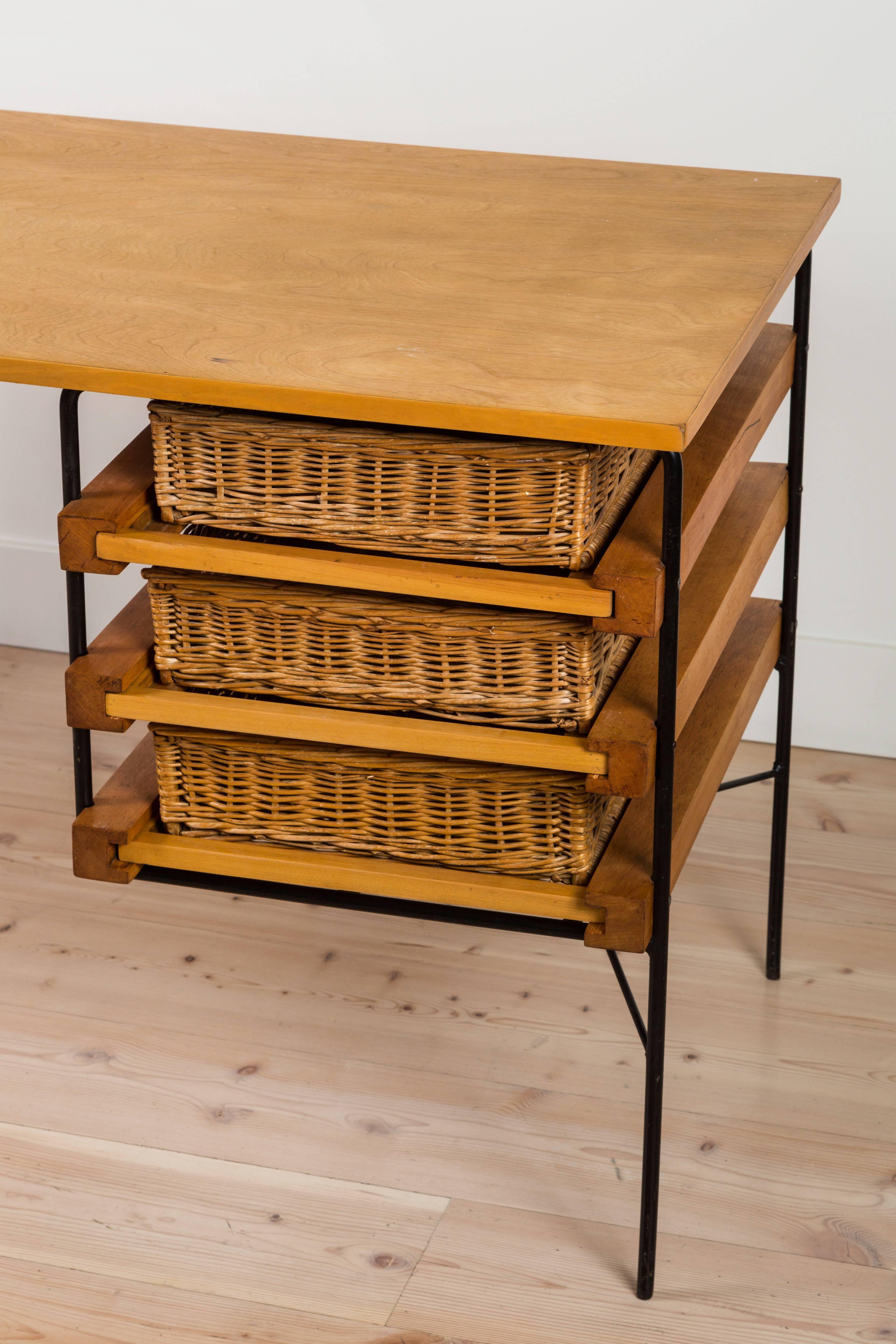 Iron and Maple Desk by Dorothy Schindele for Modern Color CA 1