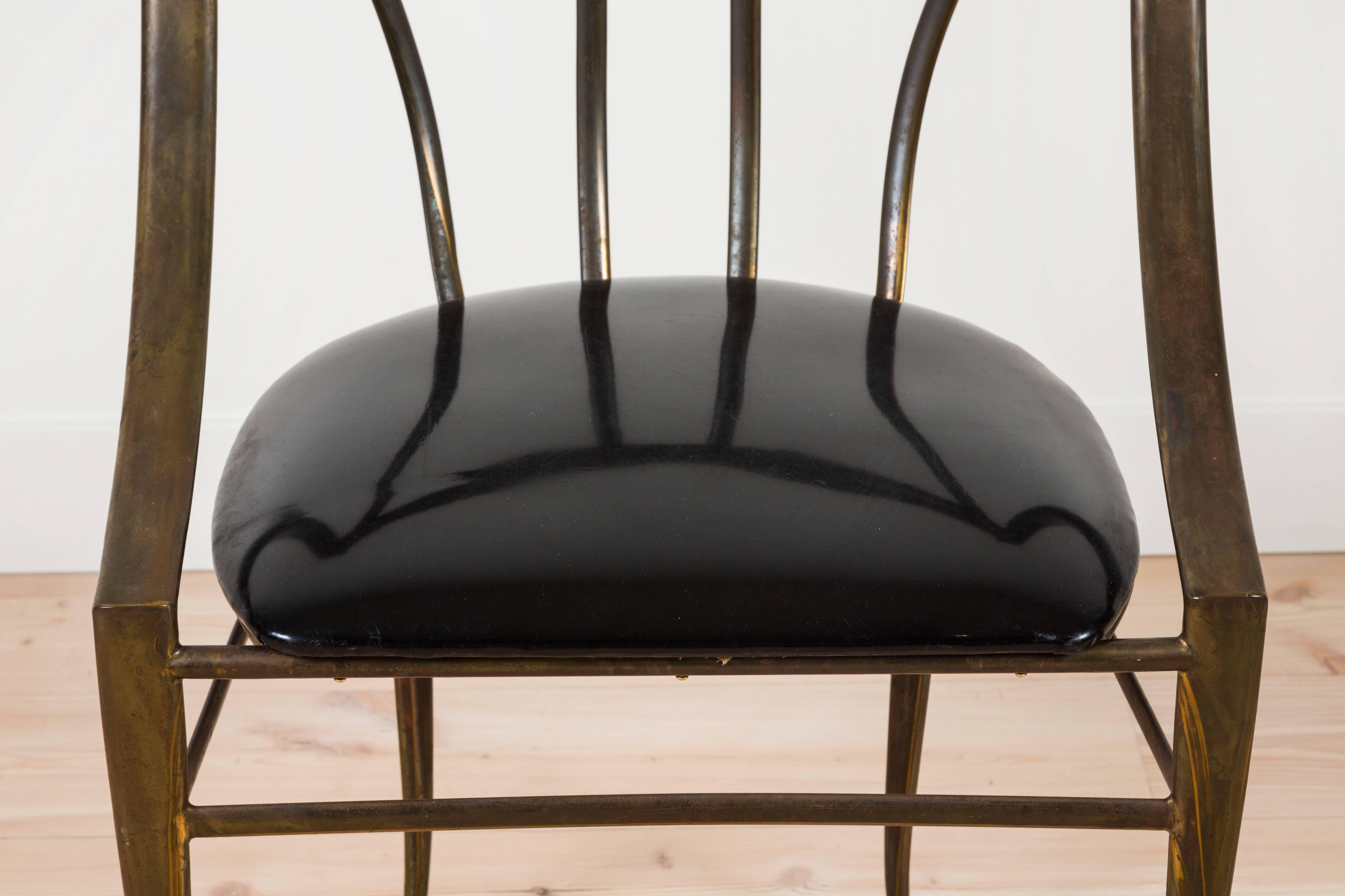 American Mid-Century Brass Side Chair