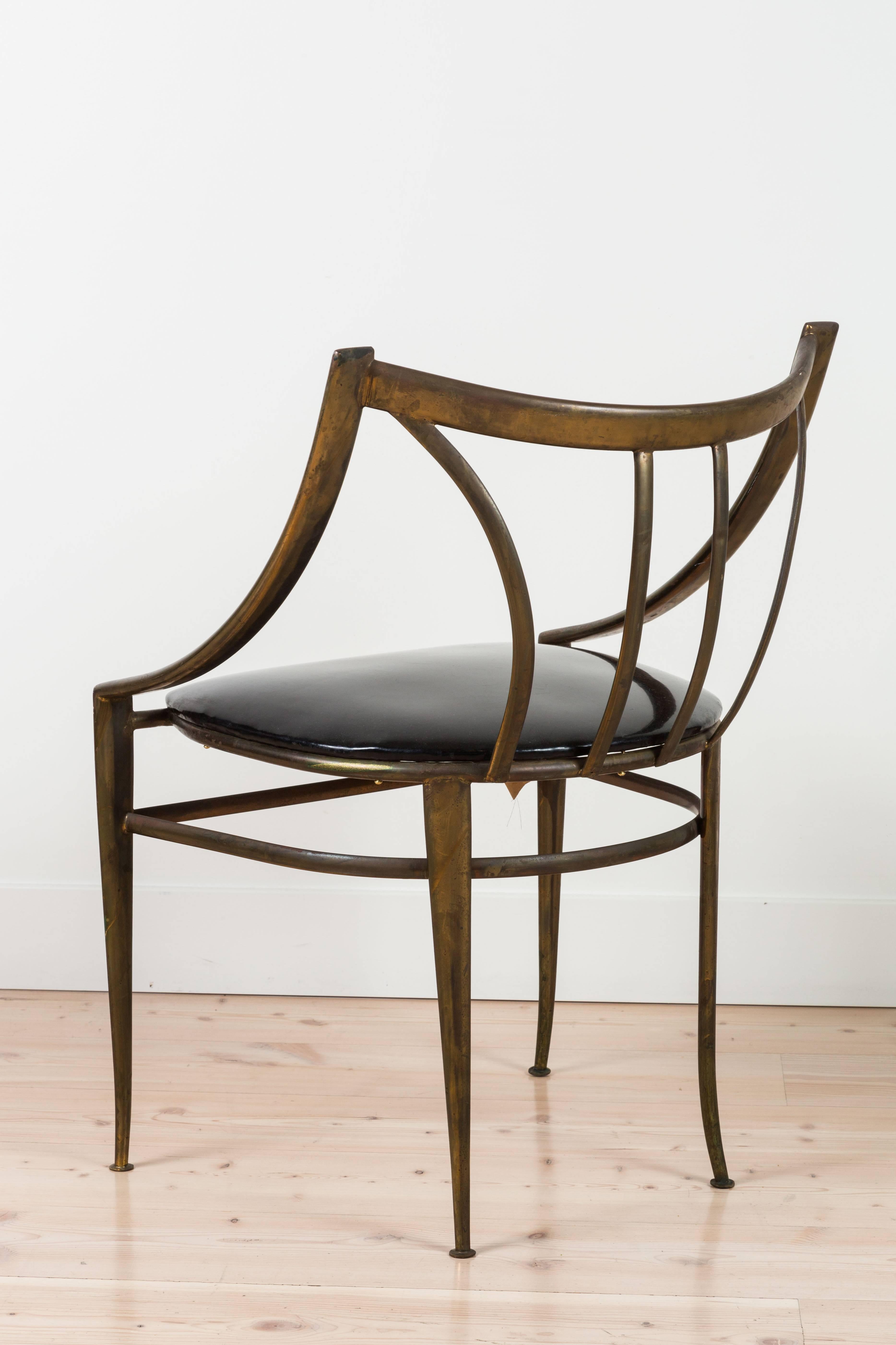 Mid-Century Brass Side Chair 2