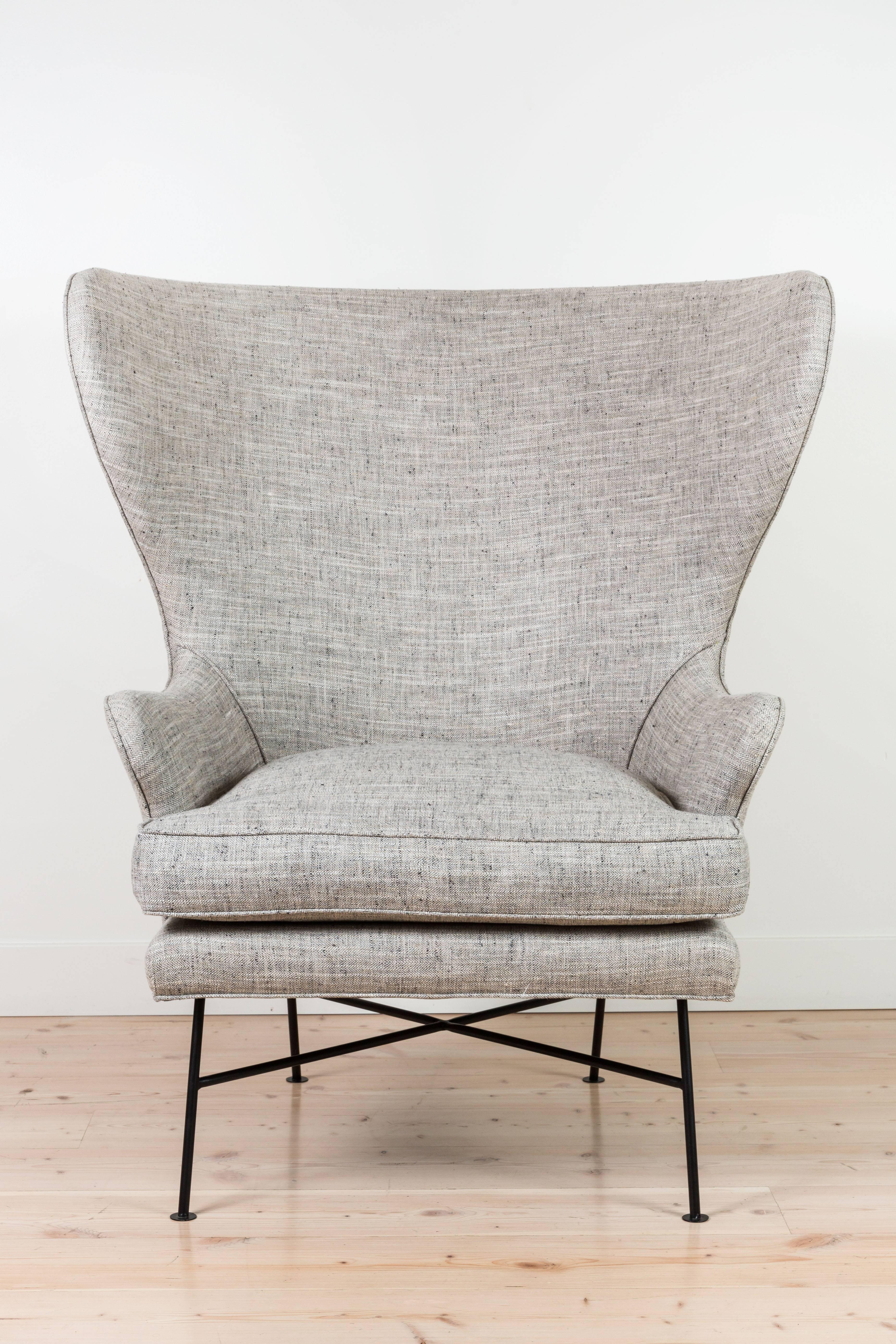 The Highland Wingback Chair is a sculptural, wide-scale chair with a minimal metal base and down-wrapped seat cushion.

Available to order in customers own materials with a 6-8 week lead time.

As shown: $3,165 each
To order: $2,590+ COM each.