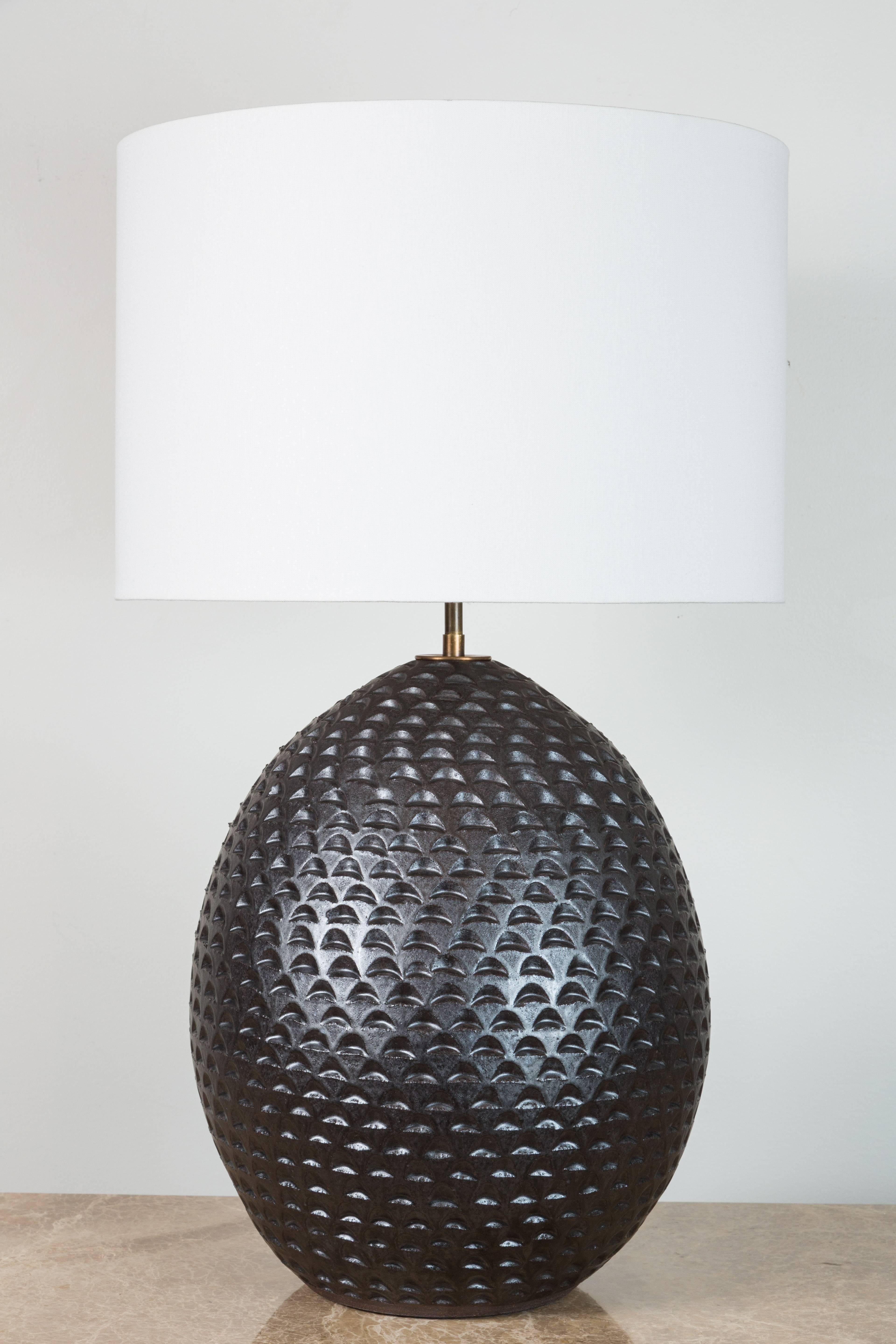 Contemporary Pair of Large Ceramic Pod Lamps by Victoria Morris for Lawson-Fenning