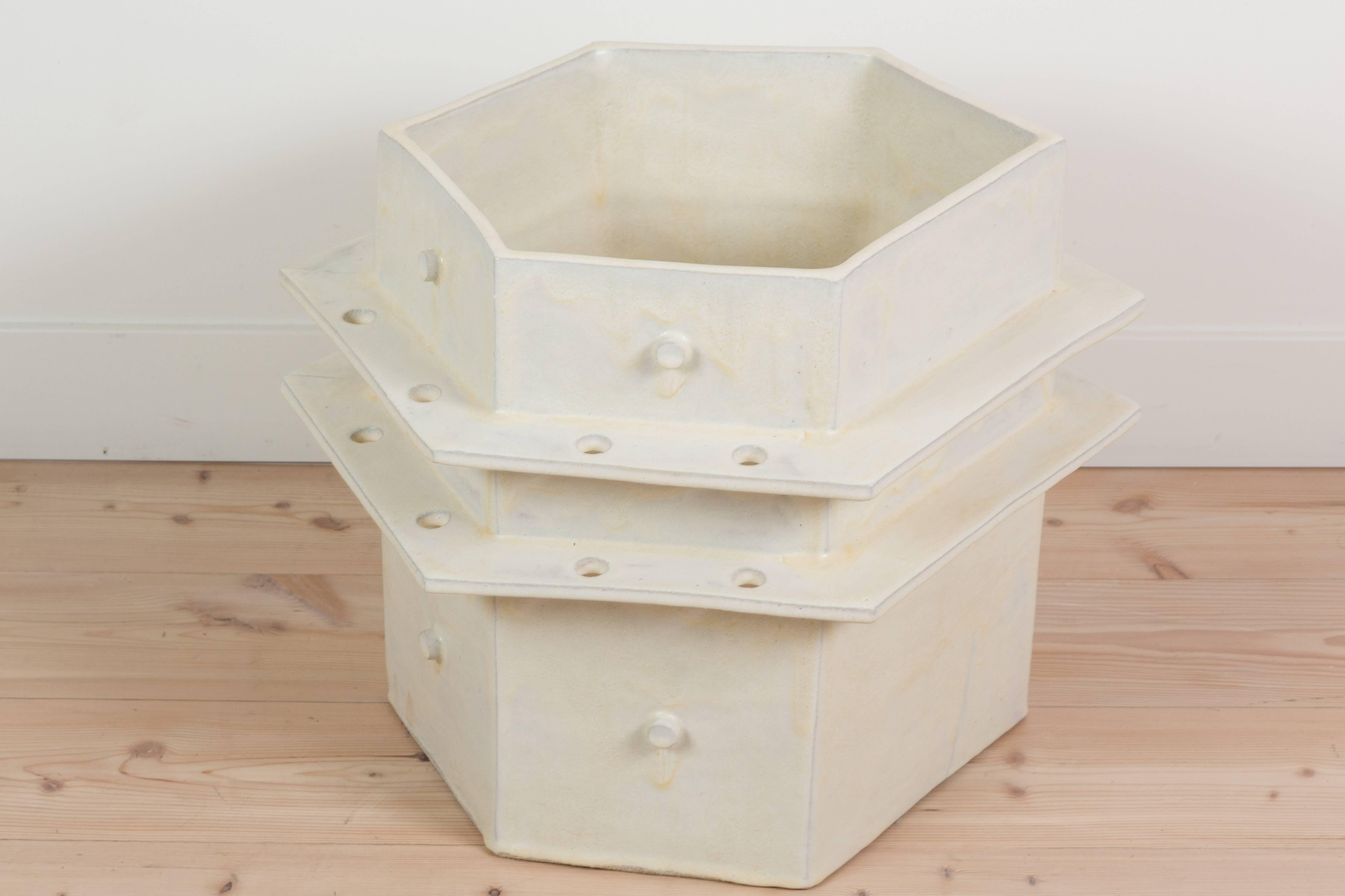 Extra large hex planter by Bari Ziperstein.