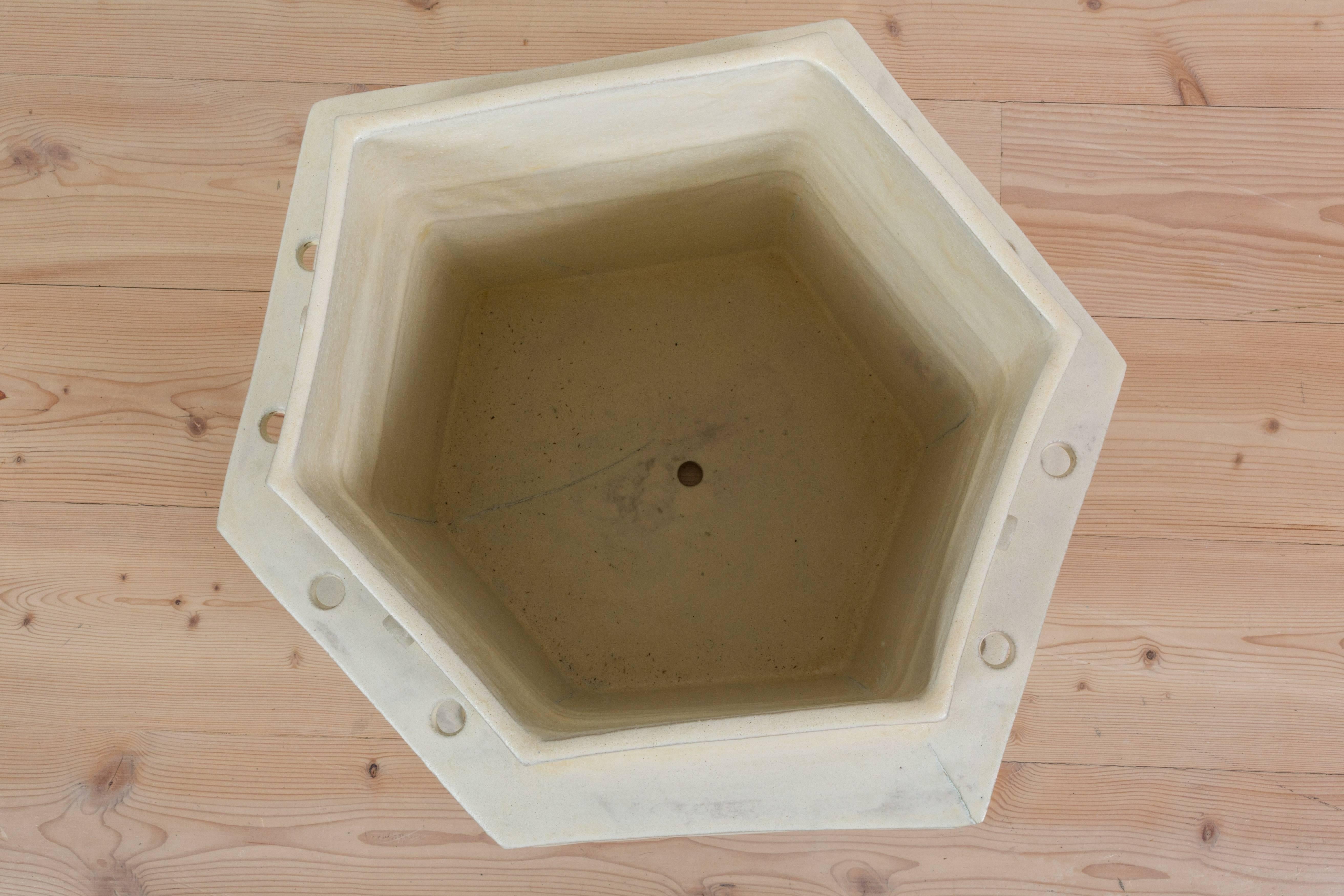 Ceramic Extra Large Hex Planter by Bari Ziperstein