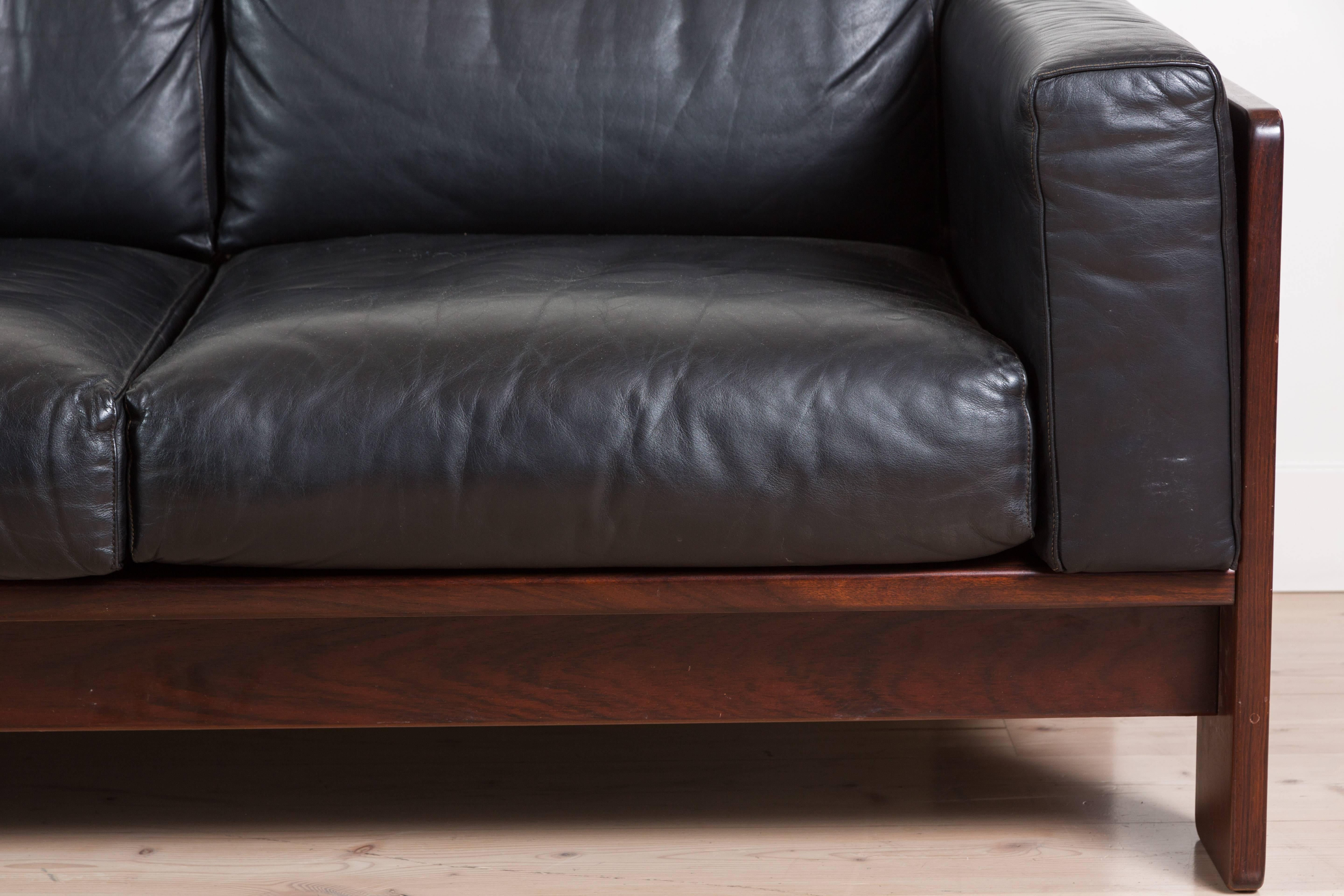 American Rosewood Bastiano Sofa by Tobia Scarpa for Knoll