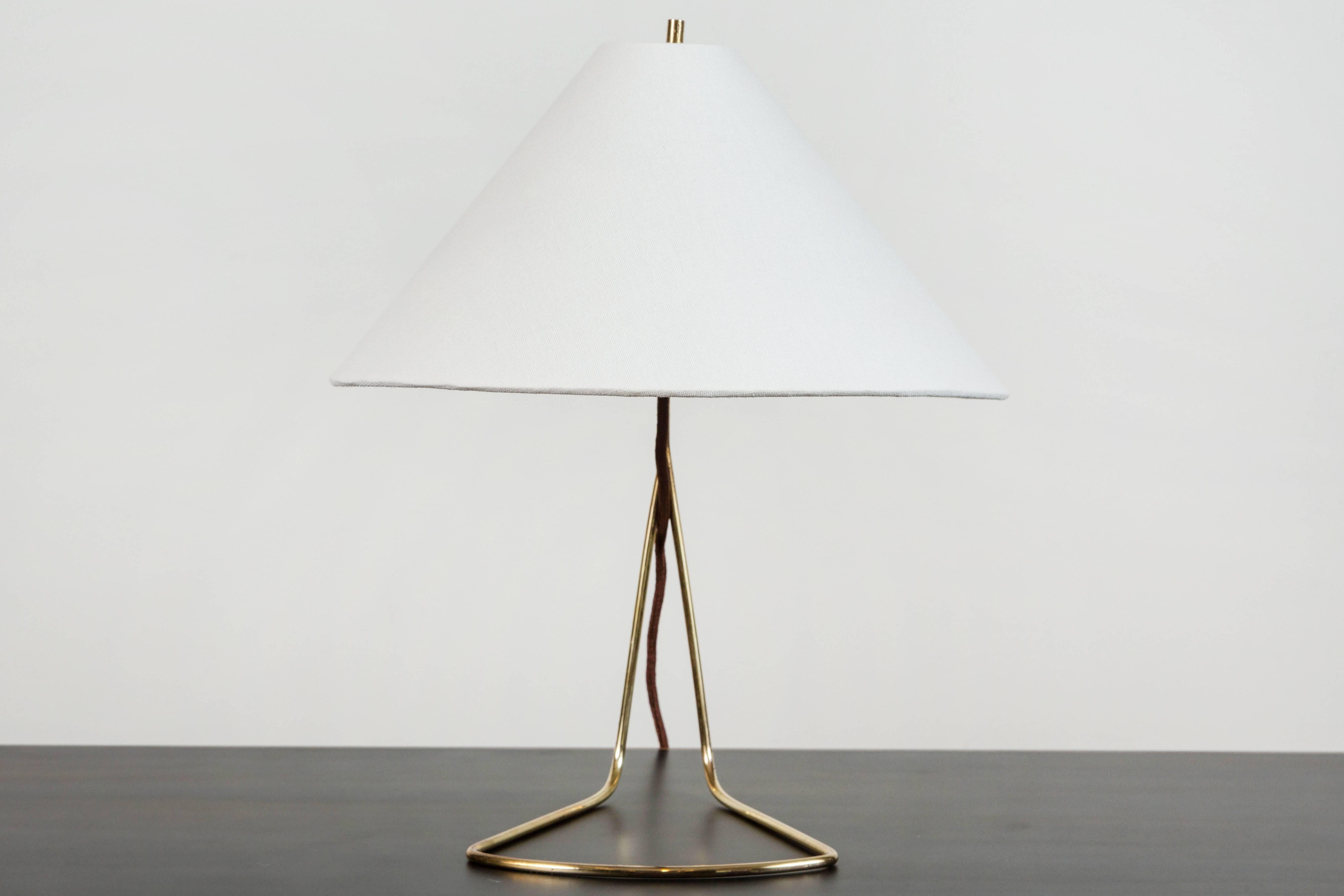 Mid-Century Modern Pair of Austrian Brass Table Lamps by J.T Kalamar