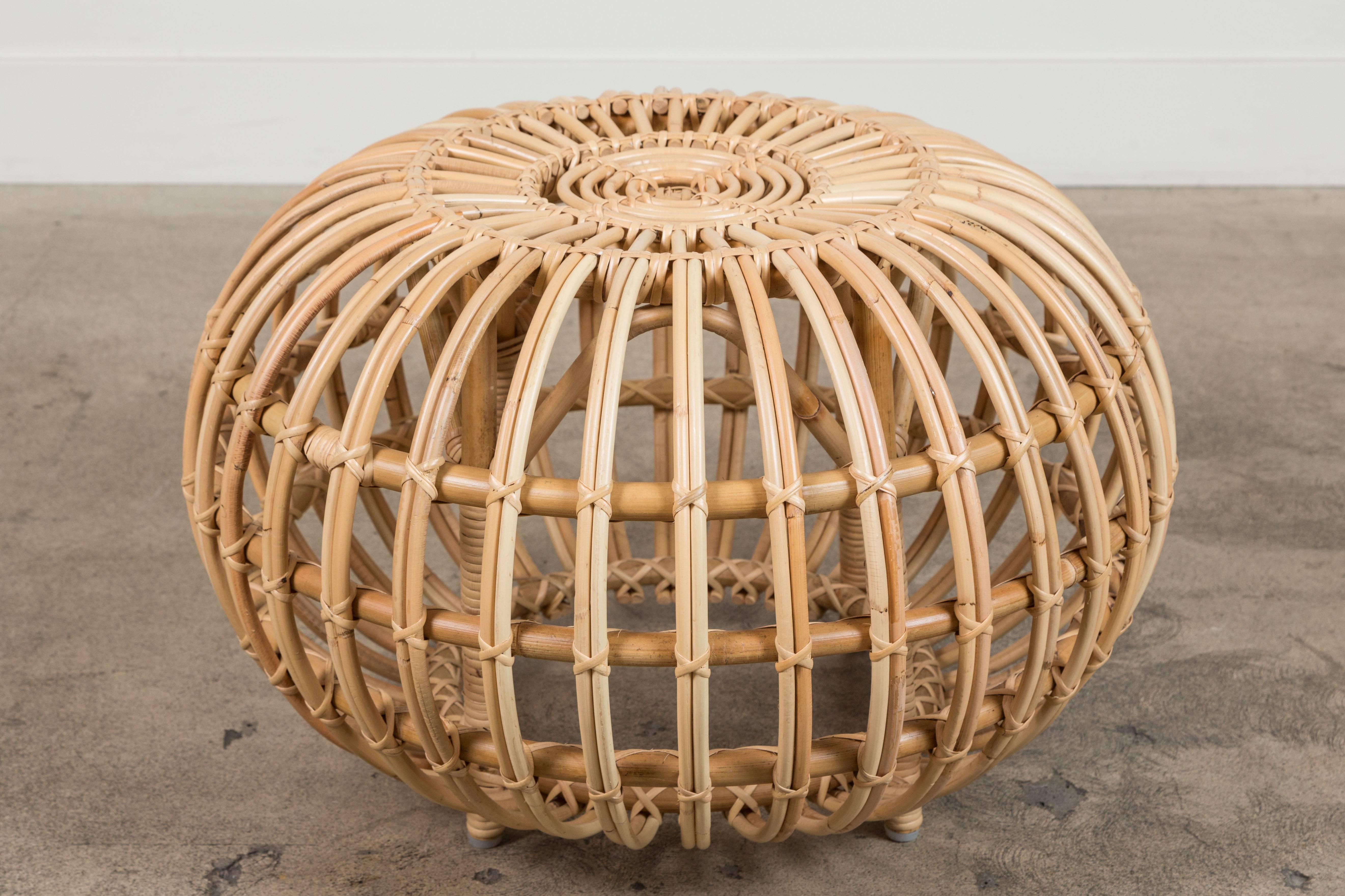 rattan ottomans