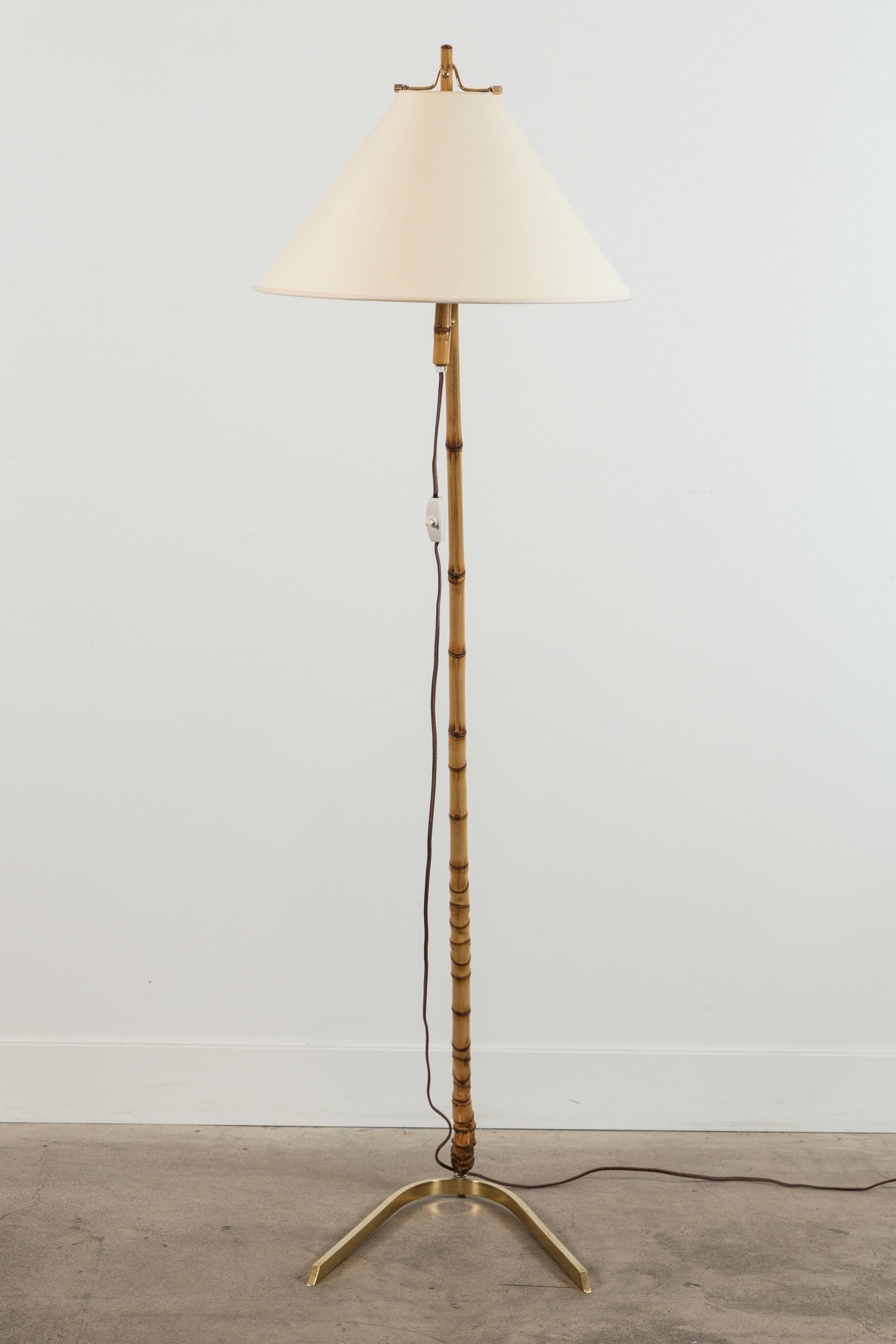 Mid-Century Modern Brass Floor Lamp by Rupert Nikoll