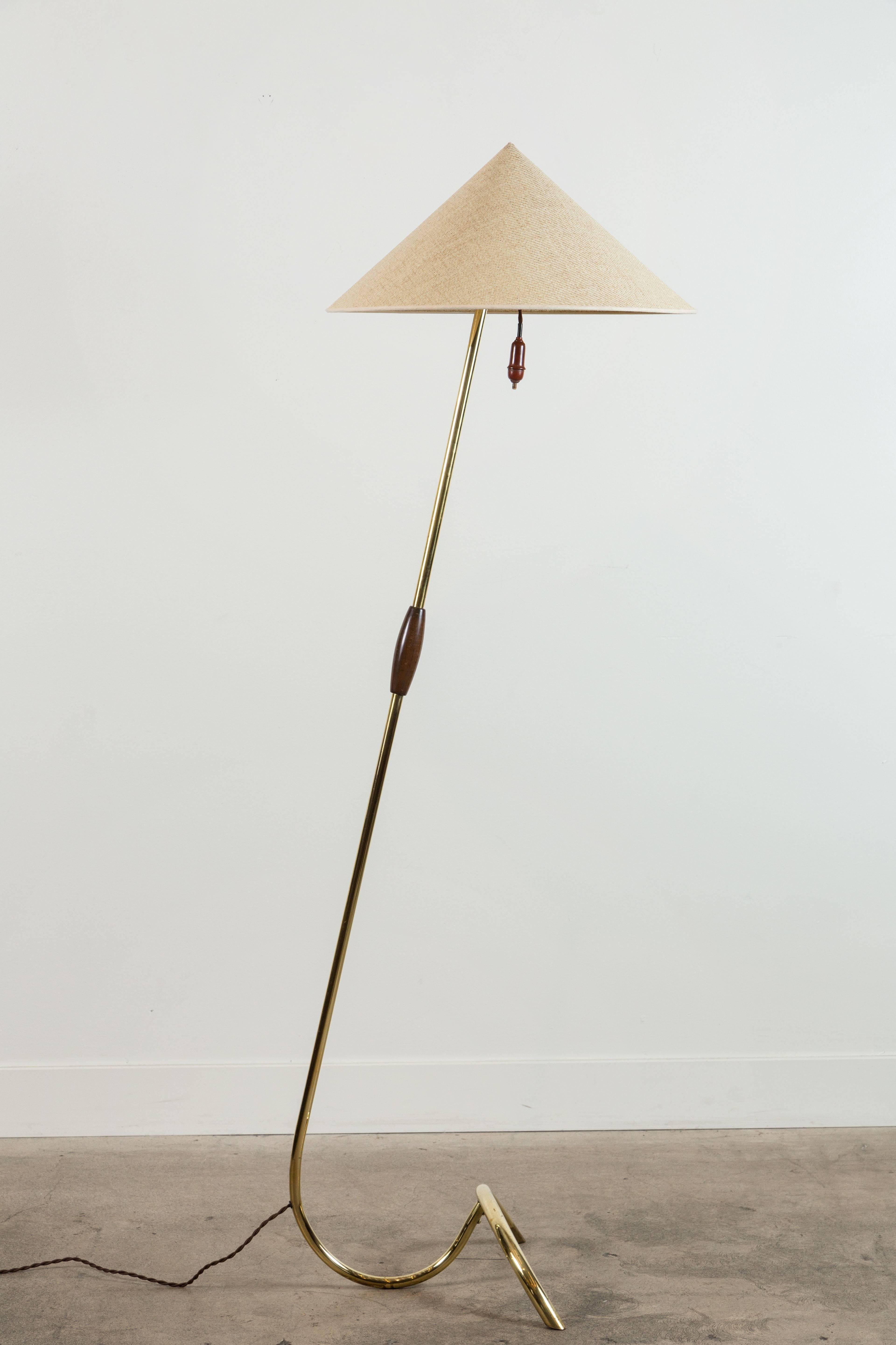 Mid-20th Century Brass Floor Lamp by Rupert Nikoll