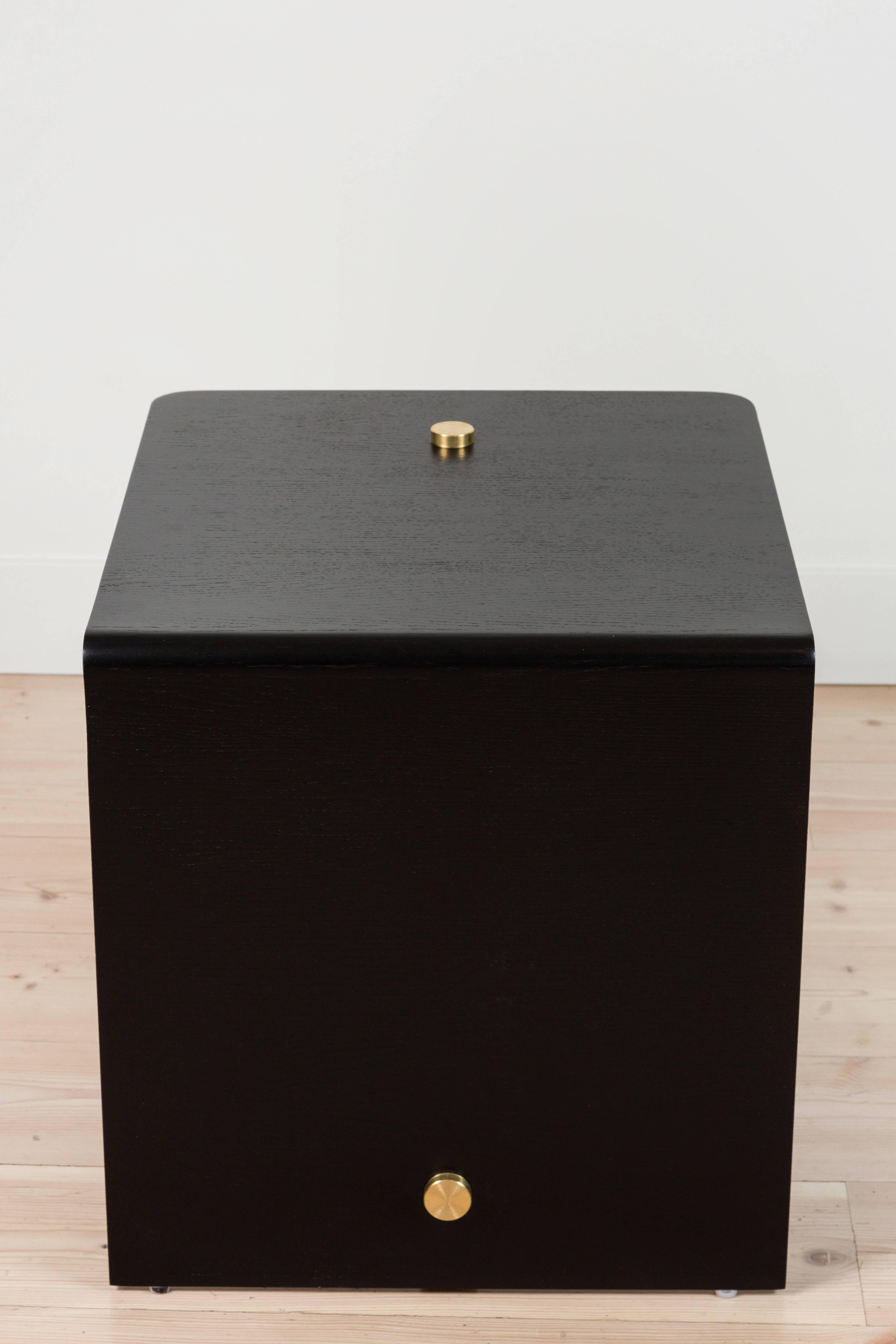 Contemporary Negra Marquina Marble Huxley Side Table by Lawson-Fenning