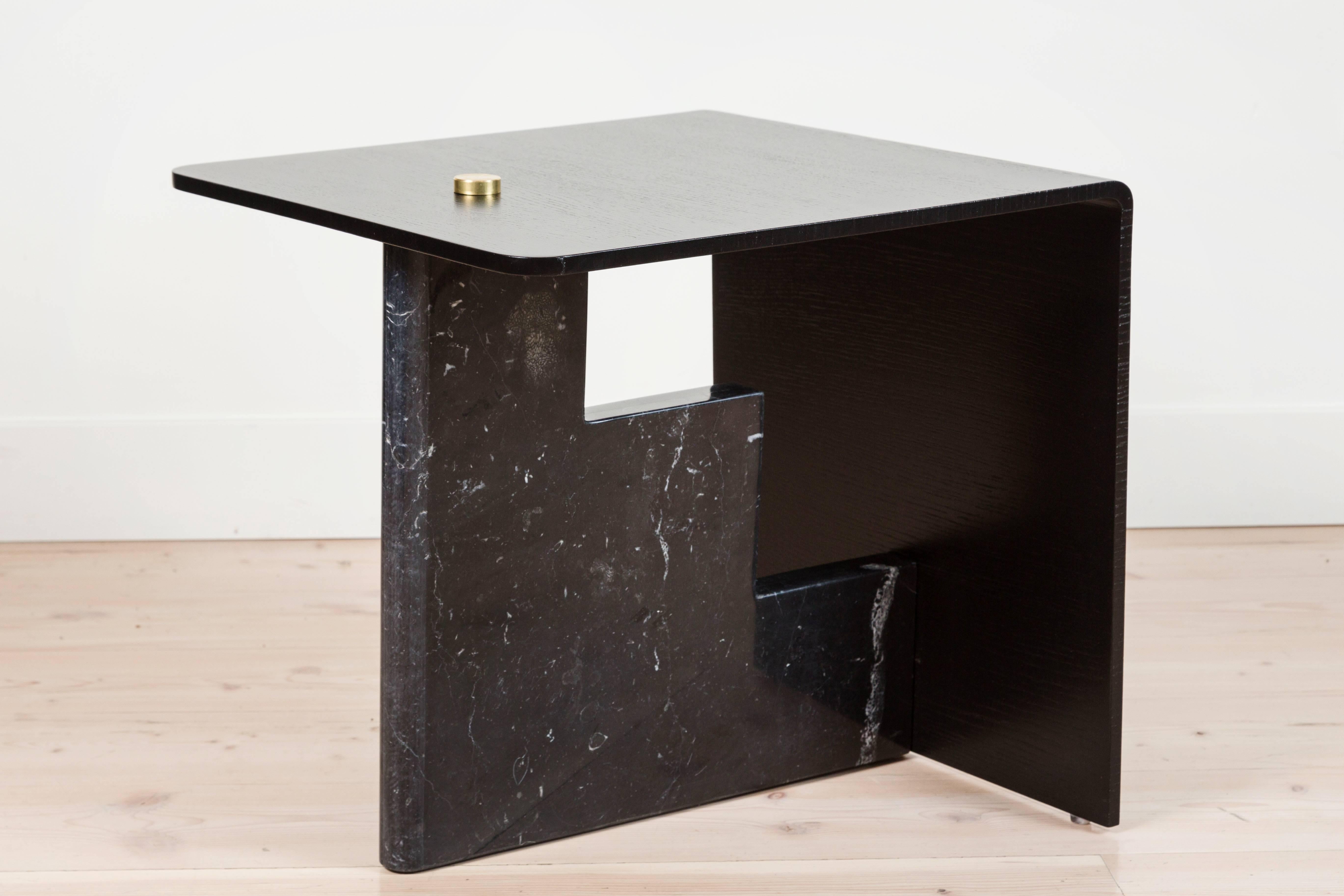 Negra Marquina Marble Huxley Side Table by Lawson-Fenning 1
